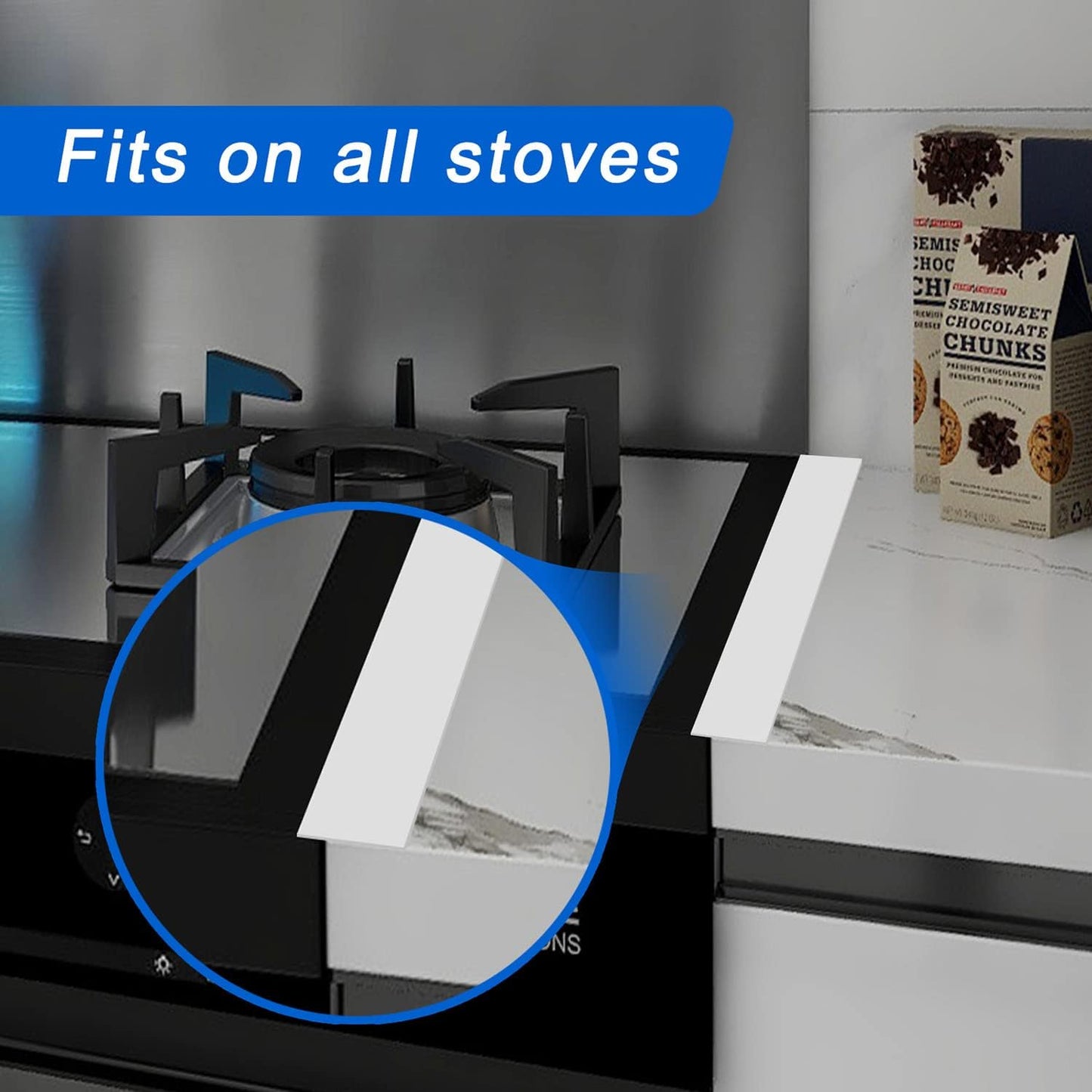 Silicone Stove Counter Gap Cover (2 Pack) - Heat Resistant Kitchen Filler for Counters, Ovens, Stovetops, and Appliances - Easy to Clean - 21in White