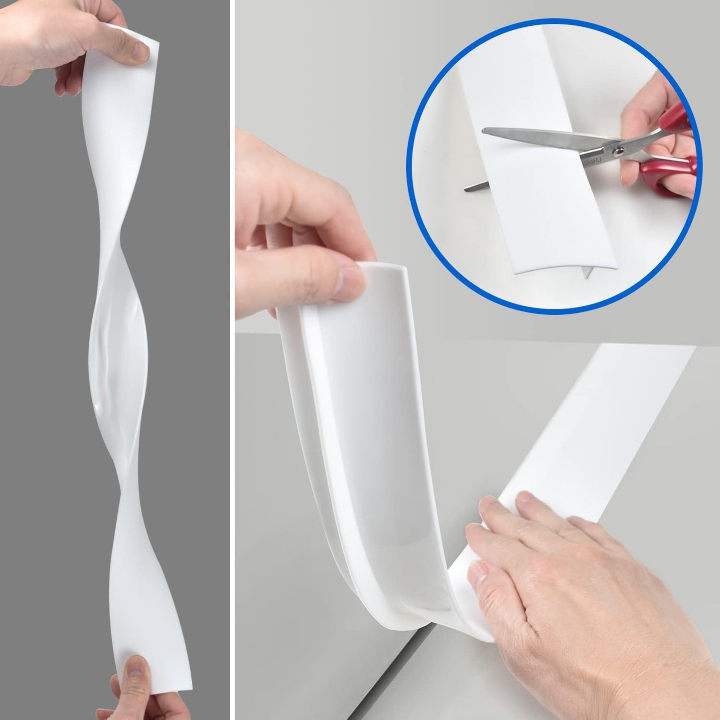 Silicone Stove Counter Gap Cover (2 Pack) - Heat Resistant Kitchen Filler for Counters, Ovens, Stovetops, and Appliances - Easy to Clean - 21in White