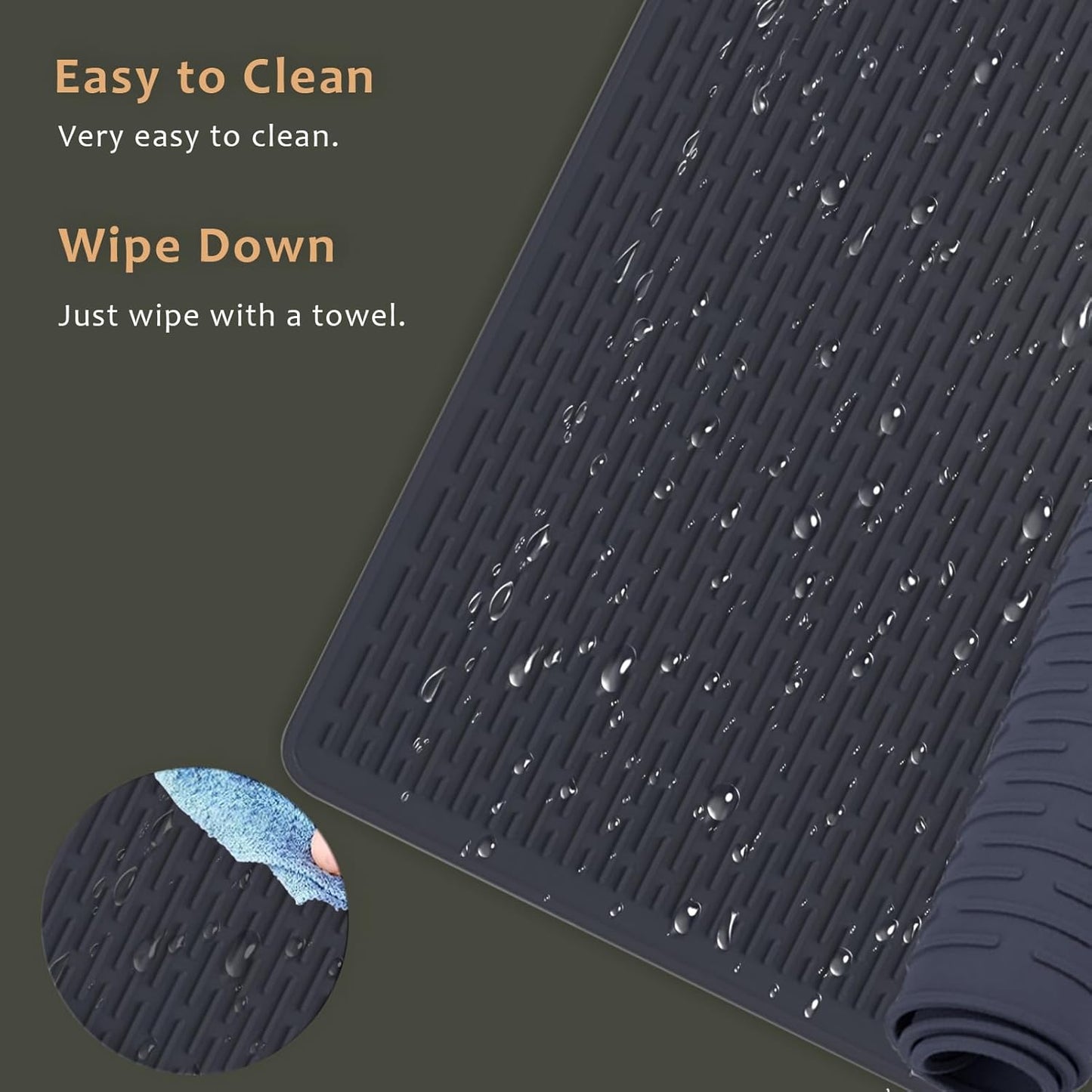 Silicone Stove Cover Set for Gas & Electric Stove Tops - Heat Resistant Mat for Countertop Protection - Non-Slip Oven Covers for Glass & Ceramic Stoves - 28x20 Inches (Black)