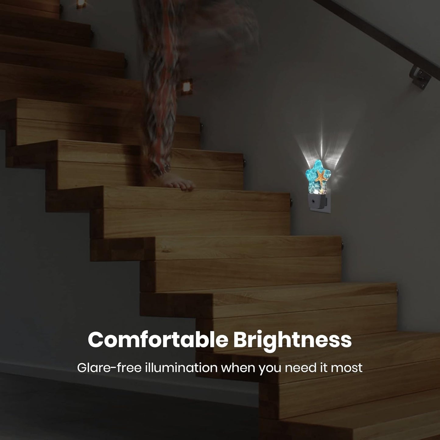 Smart Sensor Dusk to Dawn Night Light Plug-in with Energy Efficient White LED for Bedroom Bathroom Kitchen Hallway Stairs - Beach Decor Desk Lamp for Decor