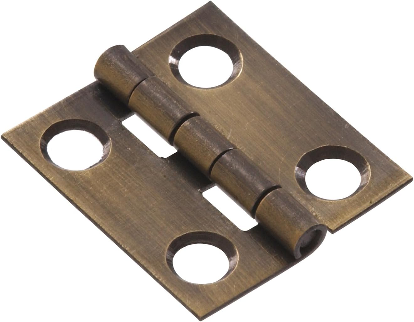Solid Brass Antique Narrow Hinge - 1" x 3/4" - Brass Finish by The Hillman Group