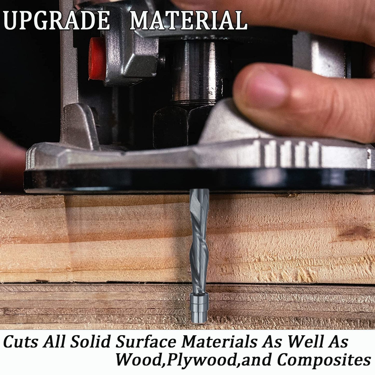 Solid Carbide Spiral Flush-Trim Router Bit 1/4-Inch Shank Down Cut - TACKPRO