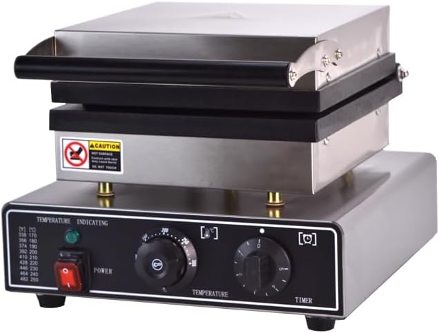 Square Belgian Waffle Maker for Thick Breakfast Waffles, Adjustable Temperature - 1750W - Makes 2 Slices in Minutes