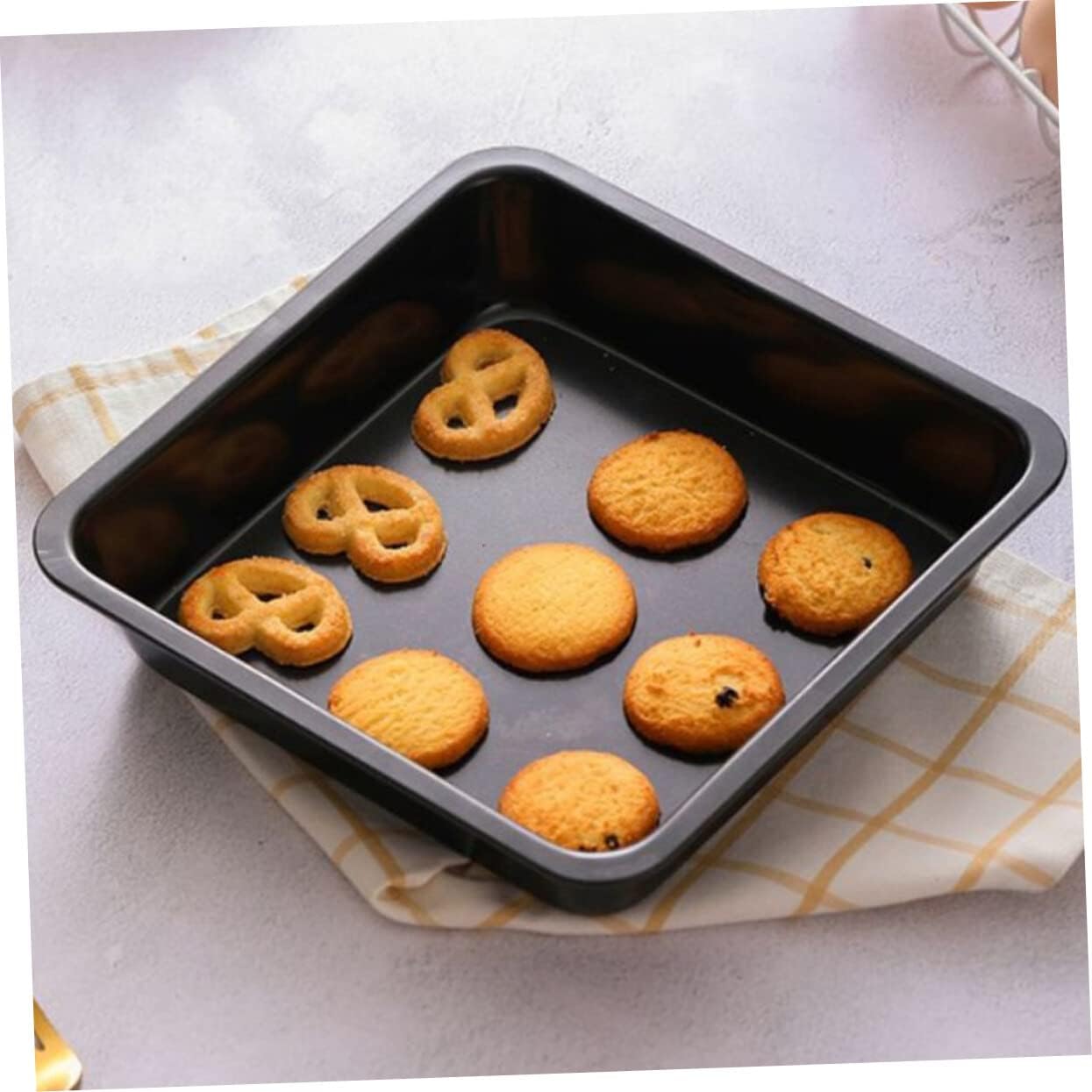 Square Black Swiss Roll Baking Pan for Oven - Reusable Bread & Pastry Tray for Toaster Oven or Broiler
