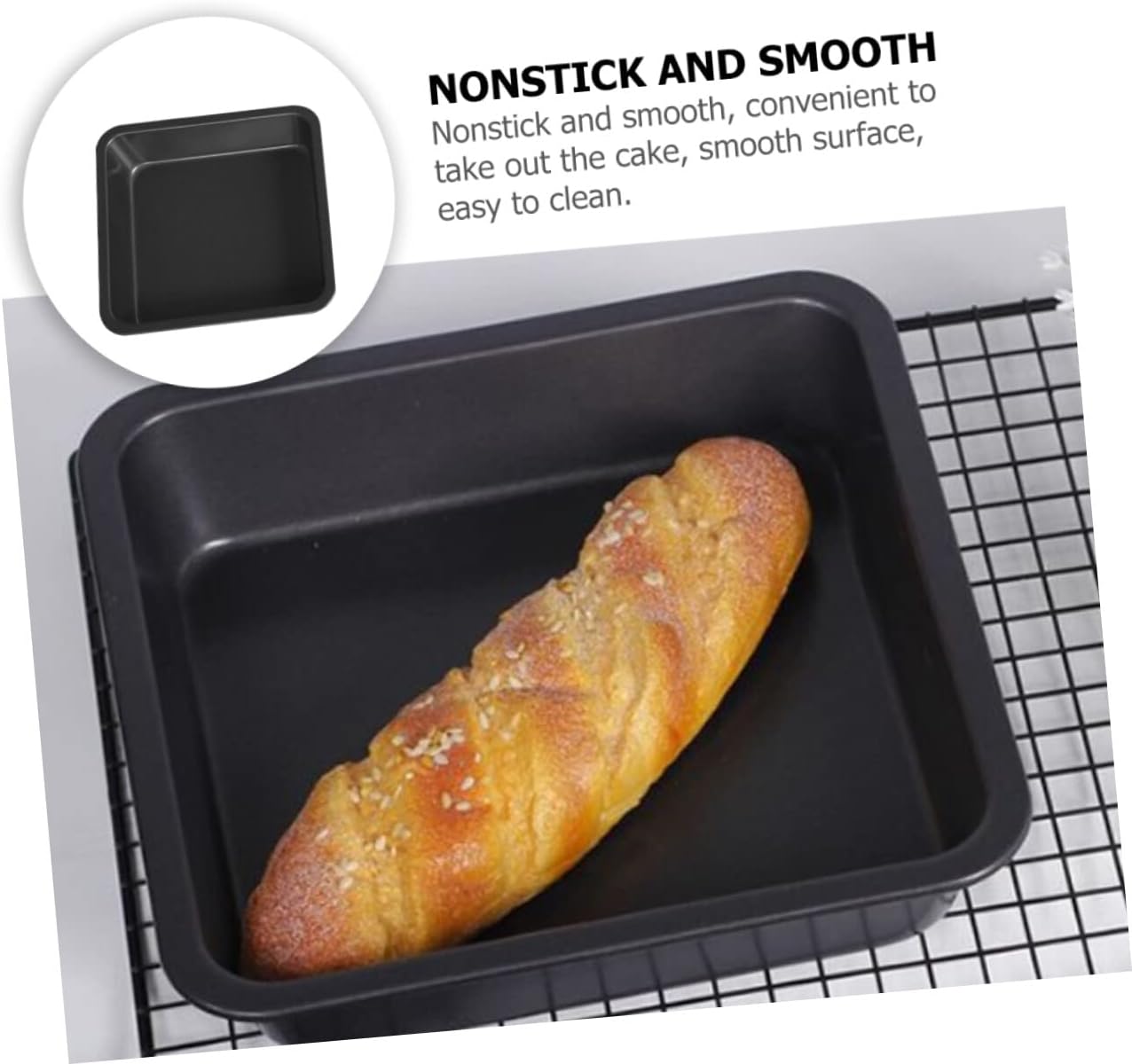 Square Black Swiss Roll Baking Pan for Oven - Reusable Bread & Pastry Tray for Toaster Oven or Broiler