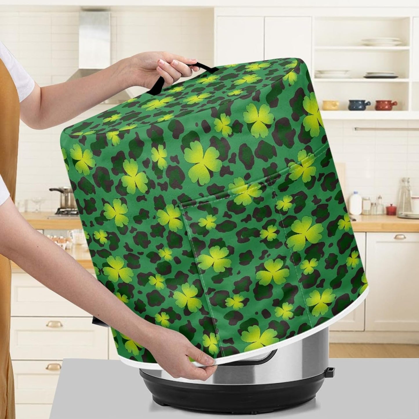 St. Patrick's Day Insulated Pressure Cooker Cover for 3 Qt Appliances - Fits Rice Cooker, Air Fryer, Crock Pot - Dust Cover with Pocket for Utensils
