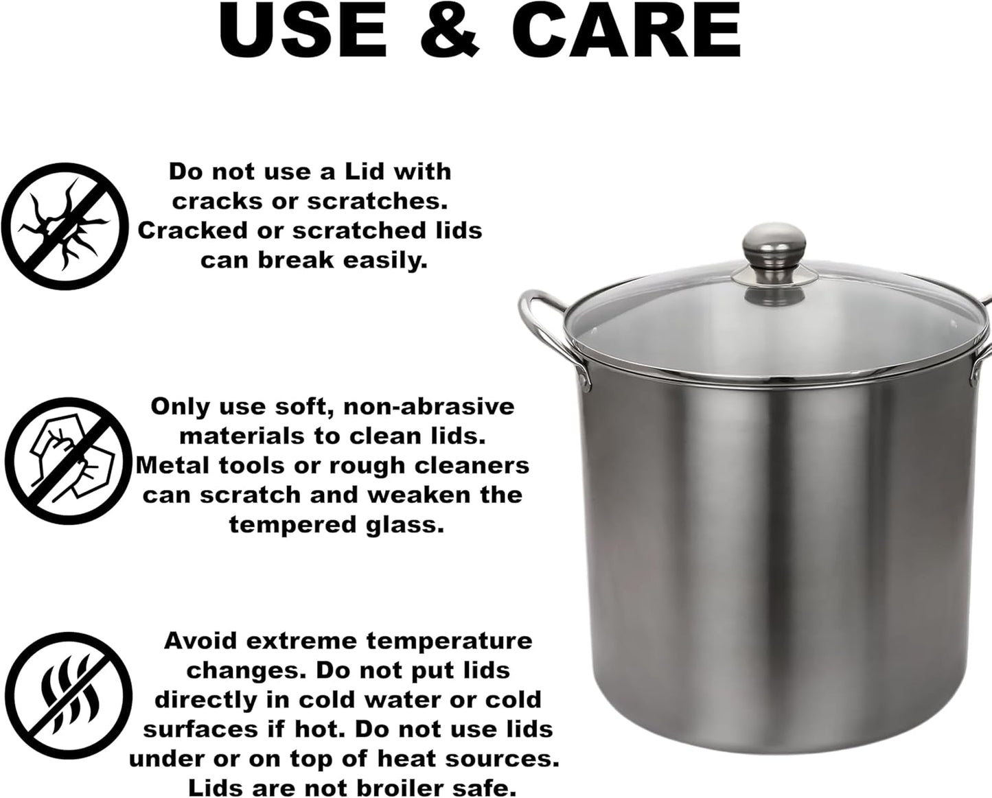 Stainless Steel 21.5-Quart Multi-Use Food Canner with Glass Lid - Durable & Easy-to-Clean Steel Construction, Double-Sided Jar Rack for Canning