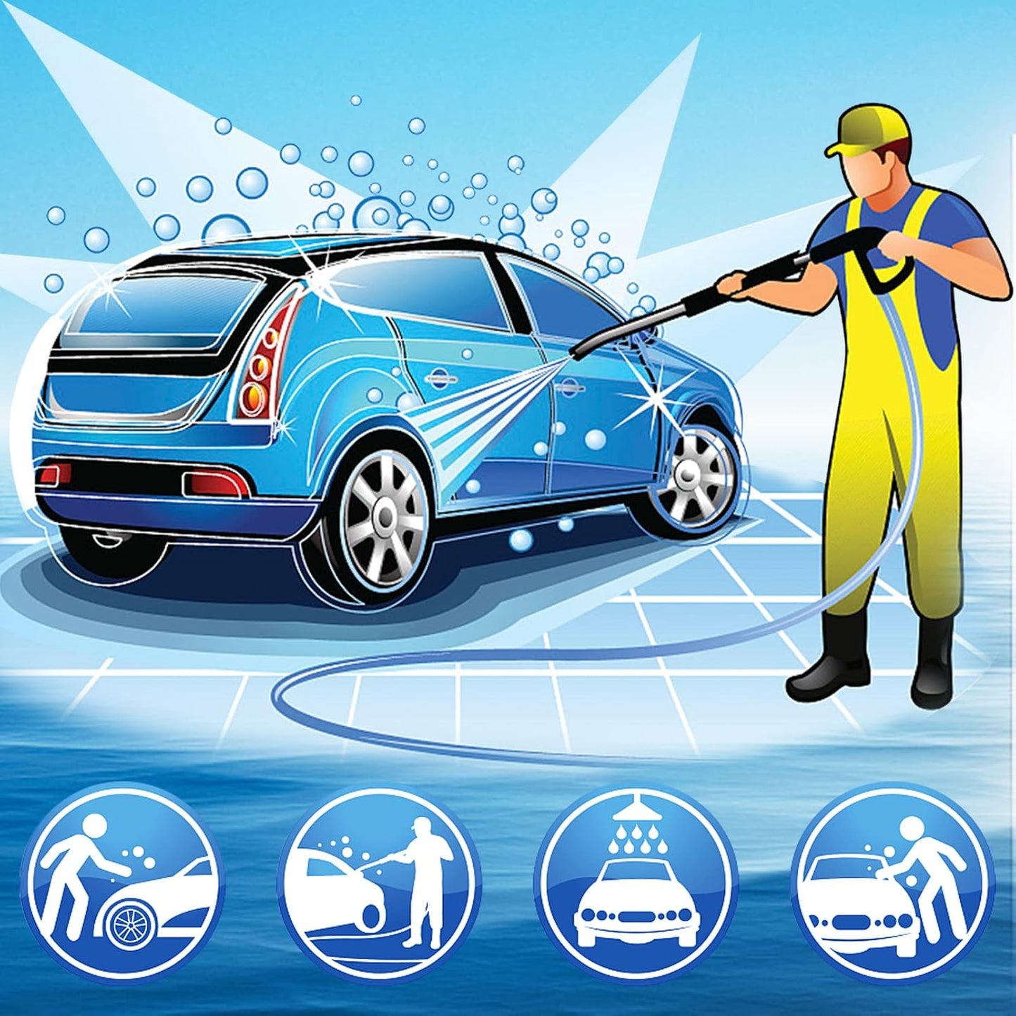 Stainless Steel 3/8 NPT Pressure Washer Swivel Fitting Set - Anti-Twist Connector for Gun and Hose - 360 Degree Swivel Joint - 2 Pcs