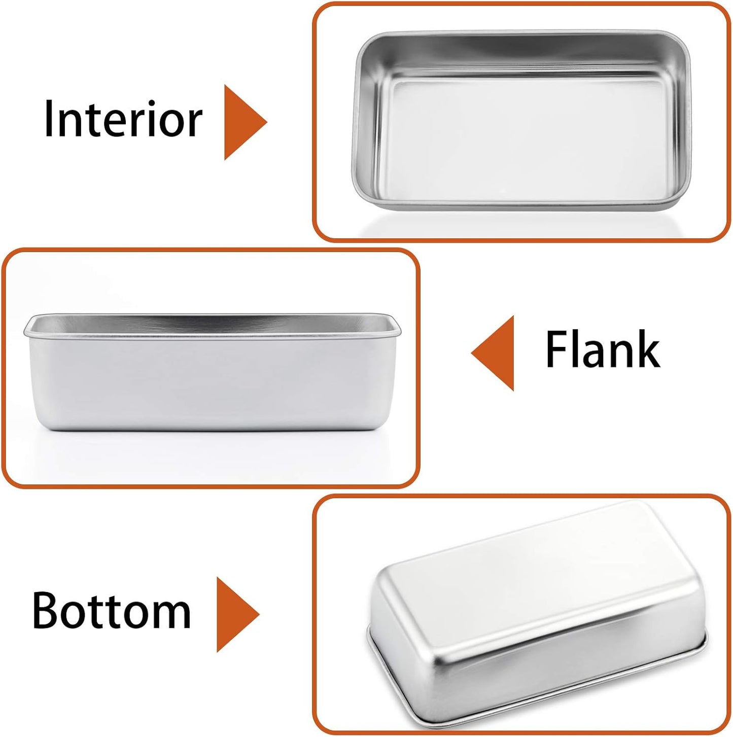 Stainless Steel 9 inch Loaf Pan by P&P CHEF - Non Toxic Metal Bakeware for Baking Bread, Cake, Toast, Meatloaf, and Lasagna - Easy to Clean, Oven and Dishwasher Safe