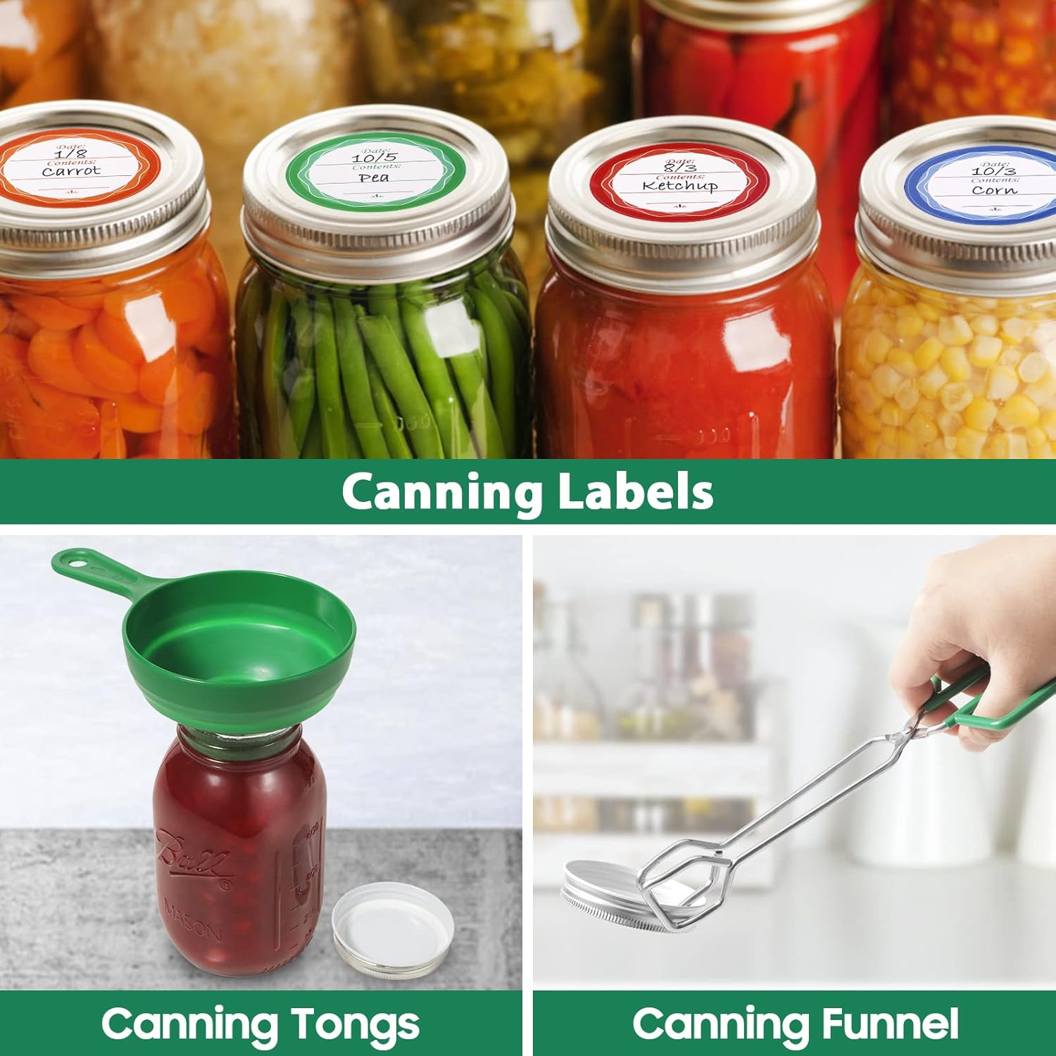 Stainless Steel Canning Kit Set - Premium Supplies for Home Canning, Rust-Free & Dishwasher Safe