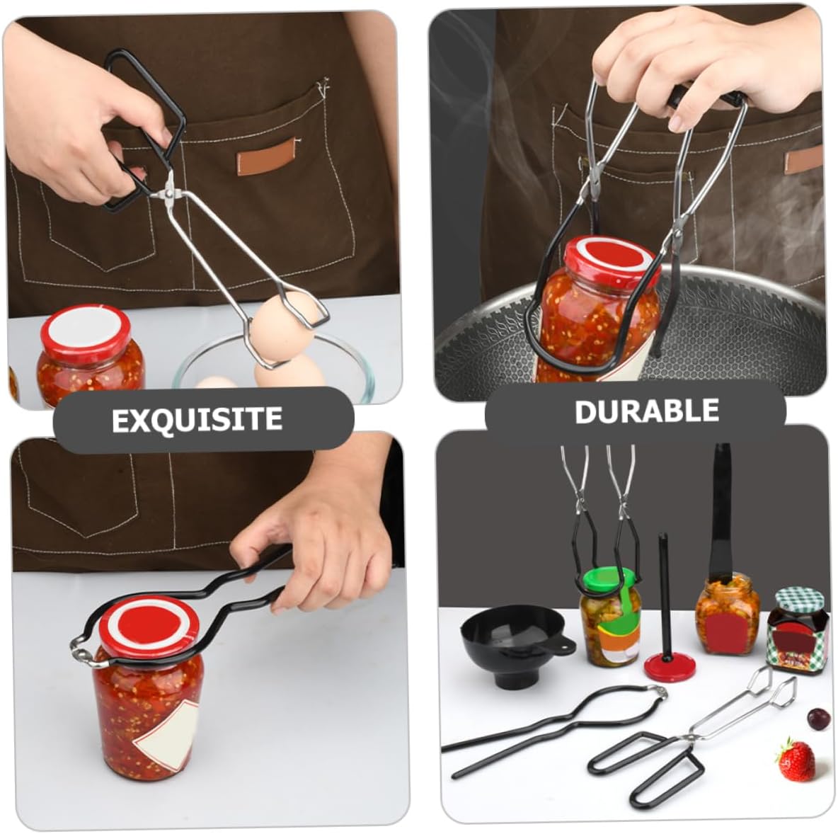 Stainless Steel Canning Kit with Aluminum Can Opener and Jar Lifter - Complete Canning Supplies Set for Jars and Pots