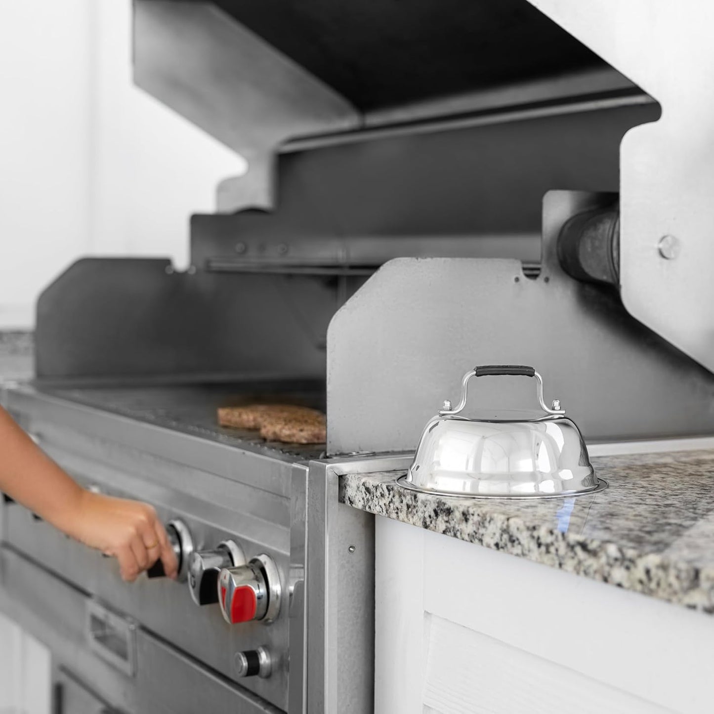 Stainless Steel Cheese Melting Dome for Grills, Griddles, and Stovetops - Outset Brand