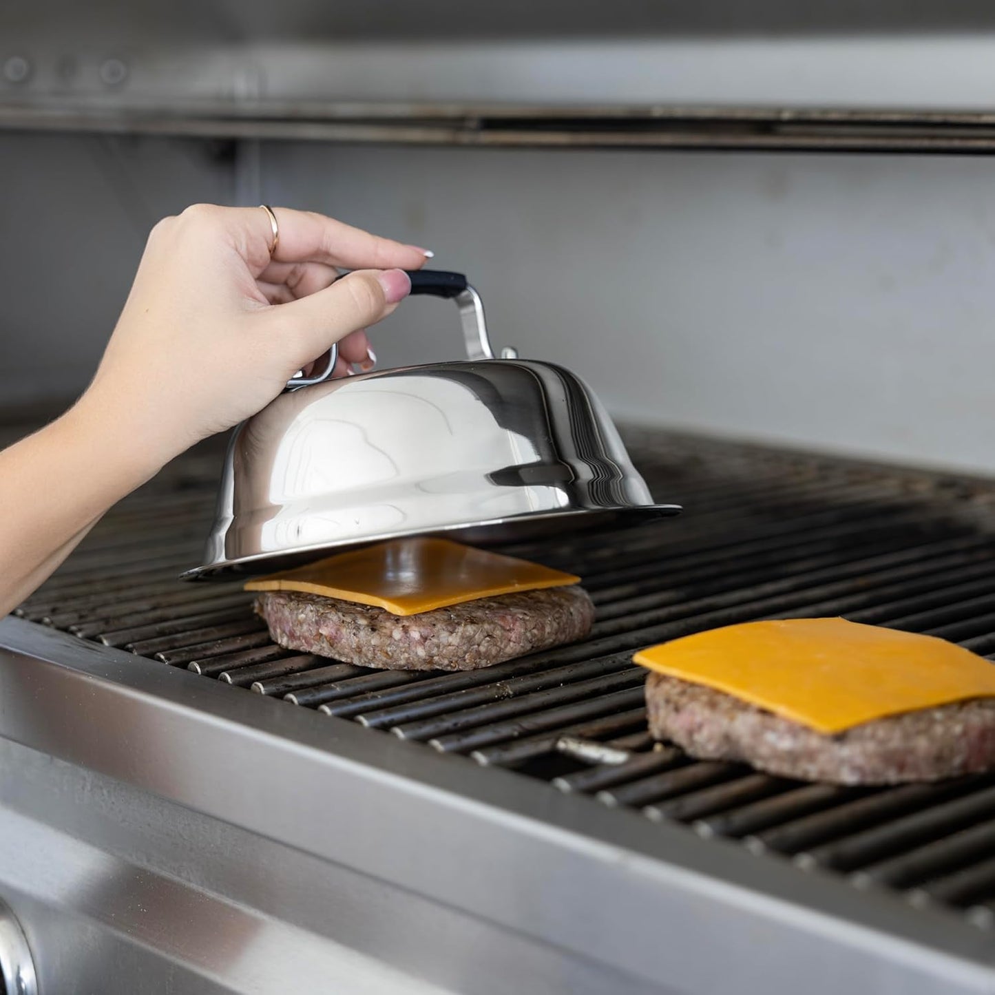 Stainless Steel Cheese Melting Dome for Grills, Griddles, and Stovetops - Outset Brand