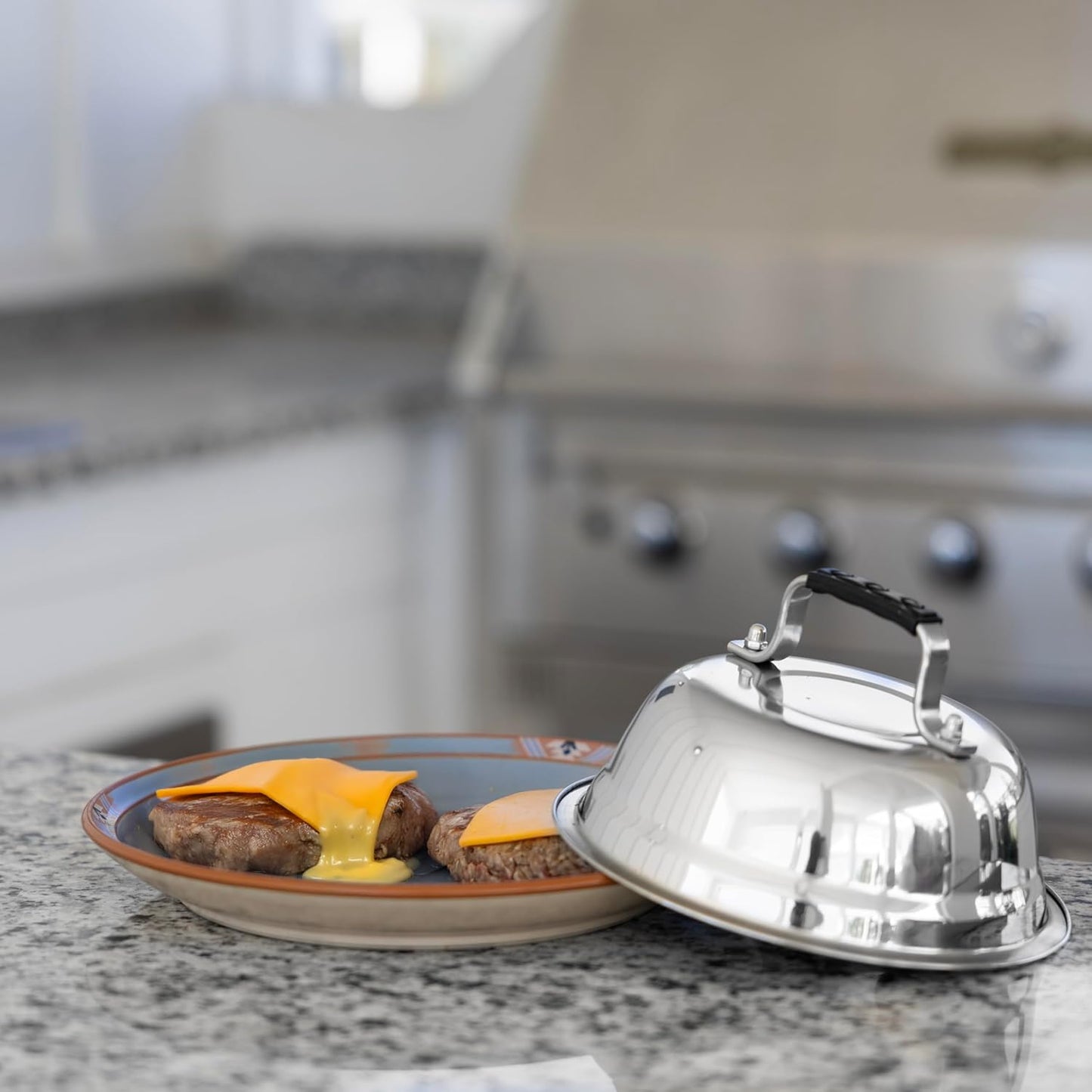 Stainless Steel Cheese Melting Dome for Grills, Griddles, and Stovetops - Outset Brand