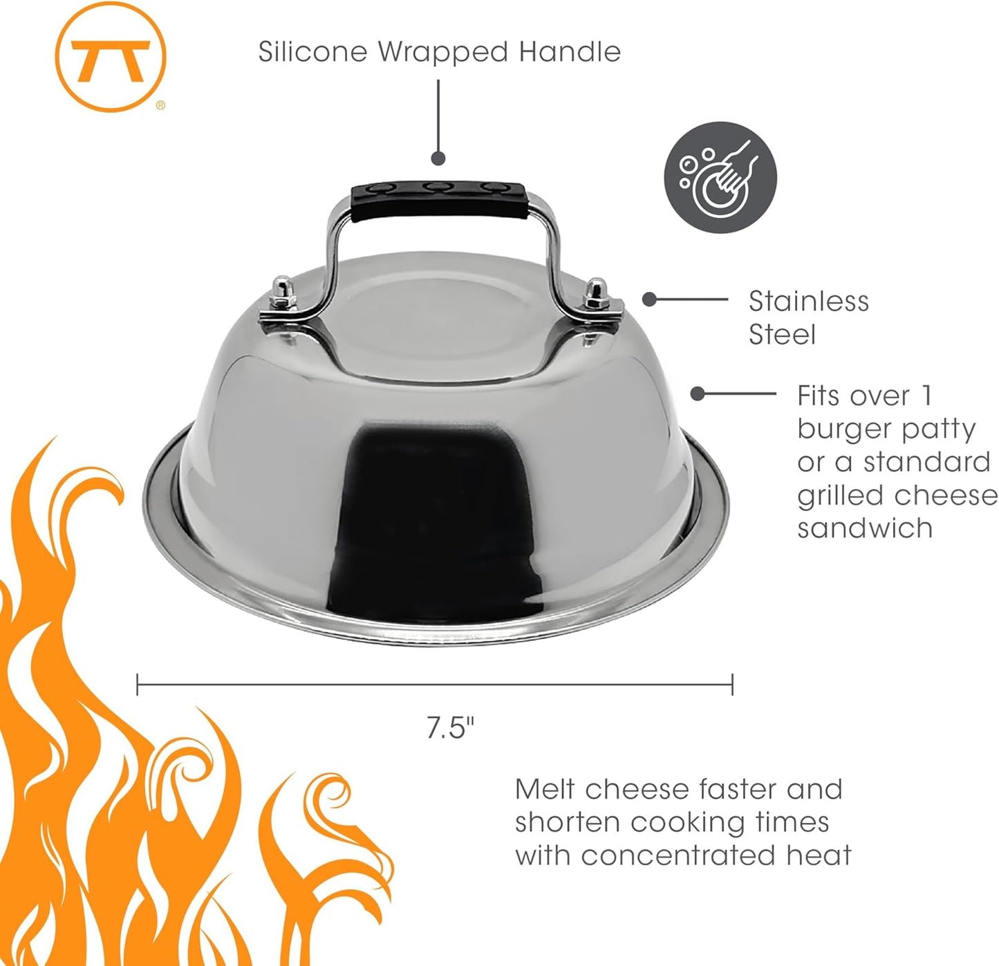 Stainless Steel Cheese Melting Dome for Grills, Griddles, and Stovetops - Outset Brand