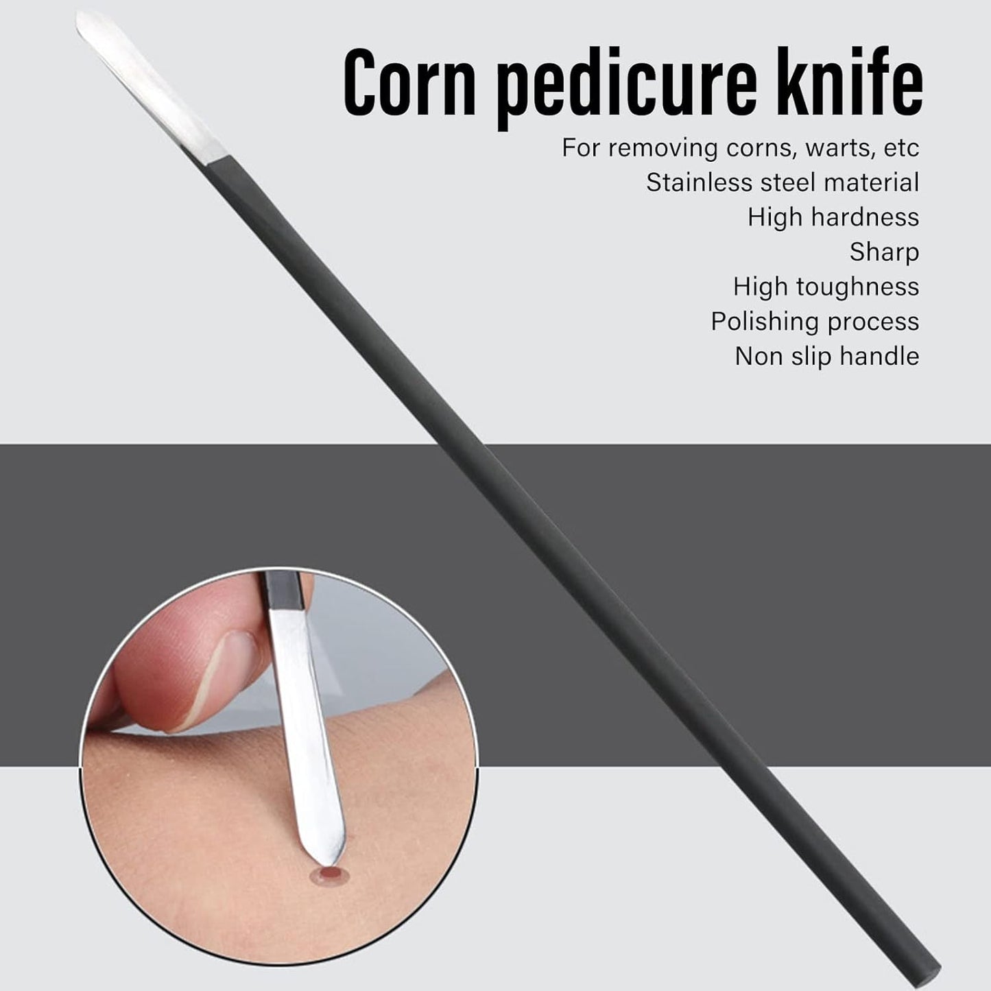 Stainless Steel Ergonomic Pedicure Cutter for Corn Removal, Portable Tool for Men and Women