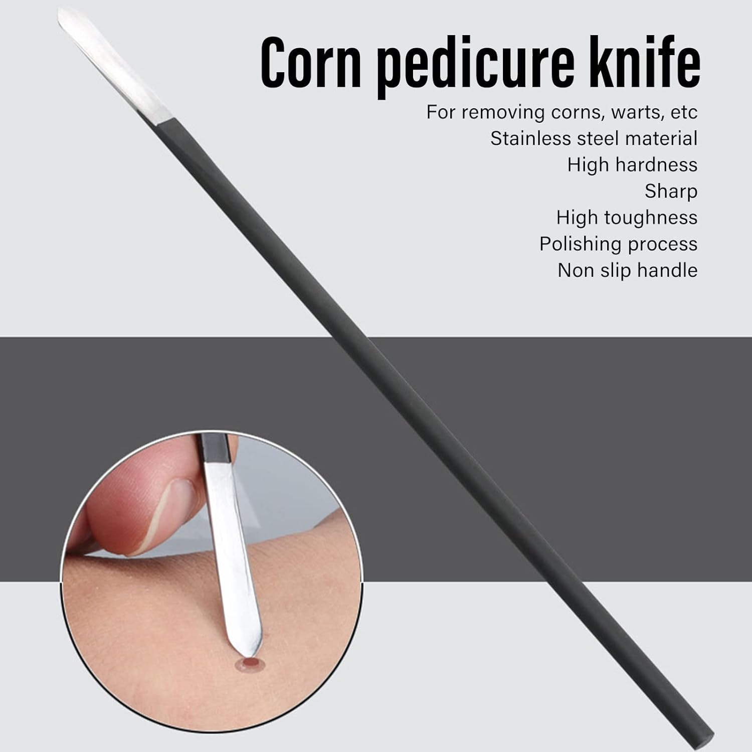 Stainless Steel Ergonomic Pedicure Cutter for Corn Removal, Portable Tool for Men and Women