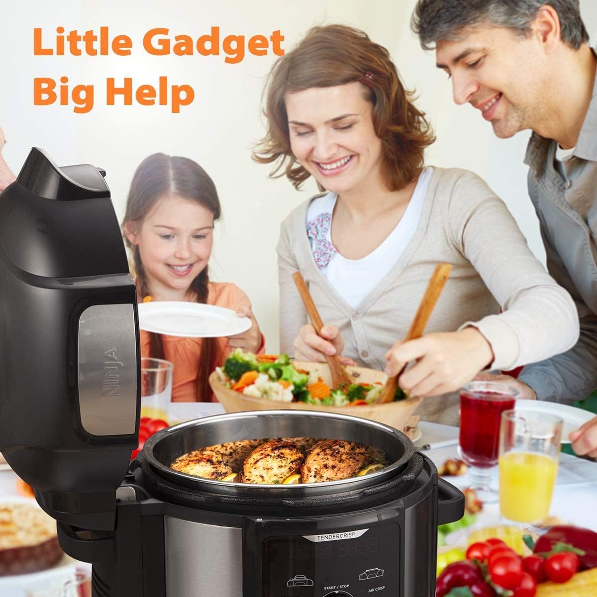 Stainless Steel Inner Pot Compatible with Ninja Foodi 8 Quart - Goldlion Accessories Replacement Insert Liner