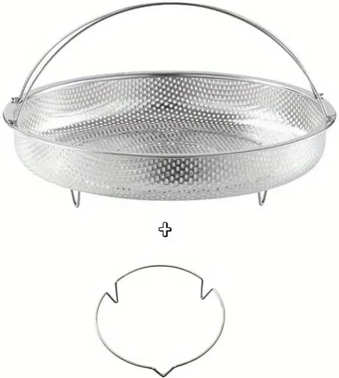 Stainless Steel Multifunctional Pan Steamer Basket with Handle - Fine Mesh Steam for Easy Vegetable Steaming (S-8.85IN)