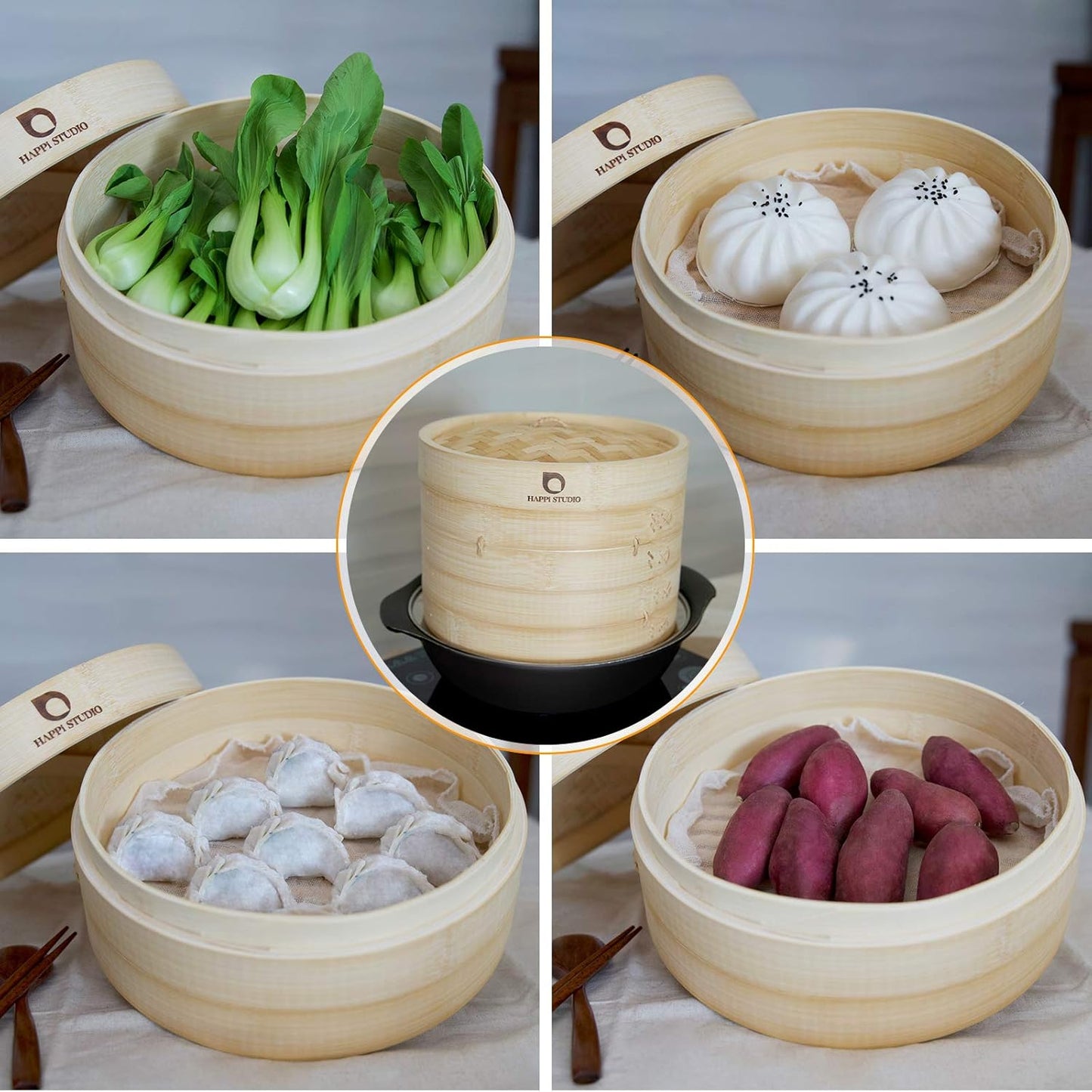 Stainless Steel Steamer Ring Adapter for 8-11 inch Bamboo Steamer Baskets