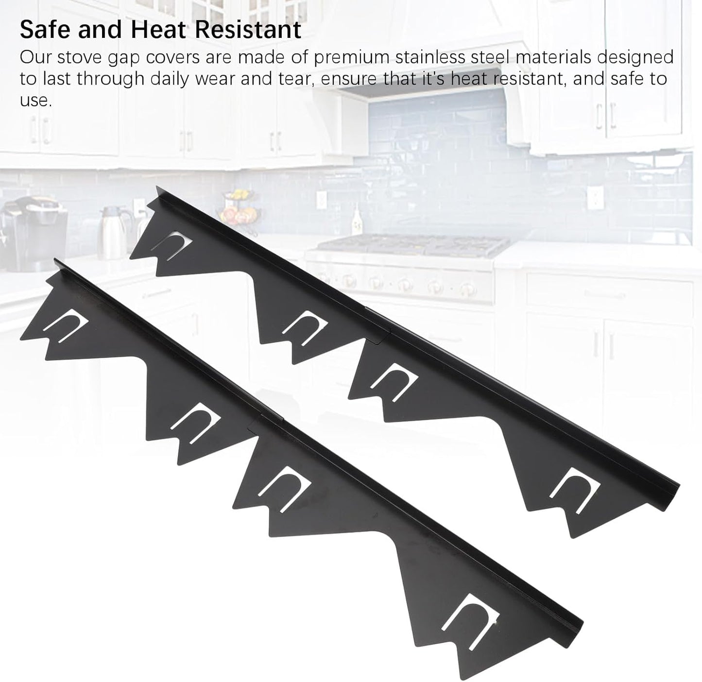 Stainless Steel Stove Covers Kit for Burner, Oven, Toaster - Telescopic Gas Range Covers Set with Caulking Plate - 2 Pair Appliance Covers for Stove Top