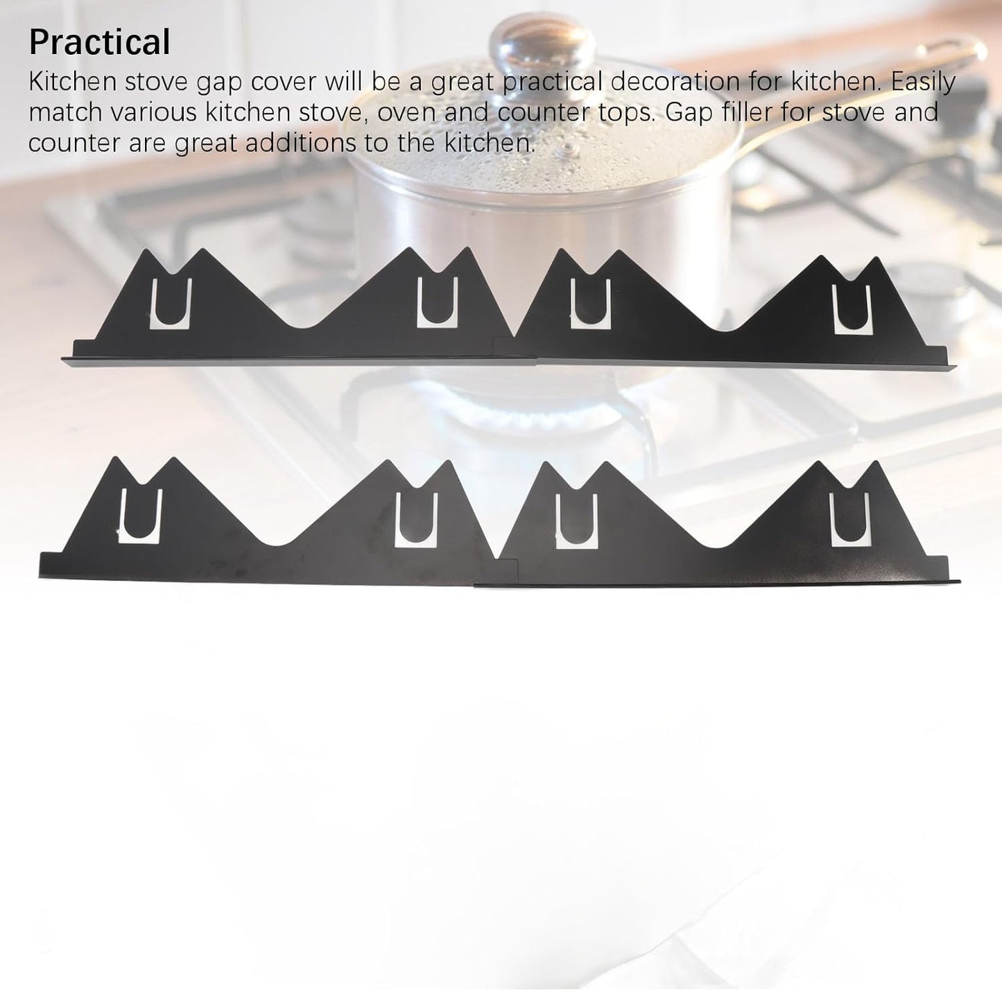 Stainless Steel Stove Covers Kit for Burner, Oven, Toaster - Telescopic Gas Range Covers Set with Caulking Plate - 2 Pair Appliance Covers for Stove Top