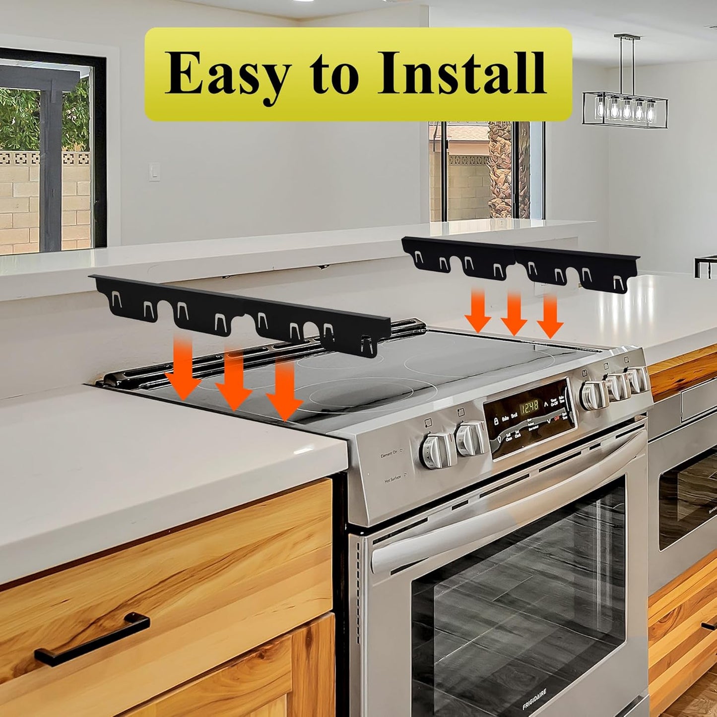 Stainless Steel Stove Gap Covers - Adjustable Length Oven Side Gap Filler, Counter Range Trim Kit, Heat Resistant & Easy to Clean - 13" to 27