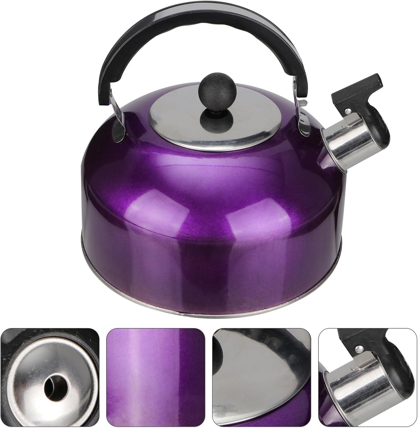 Stainless Steel Stovetop Whistling Tea Kettle - Fast Heating Small Coffee Server for Induction Gas Cooktops