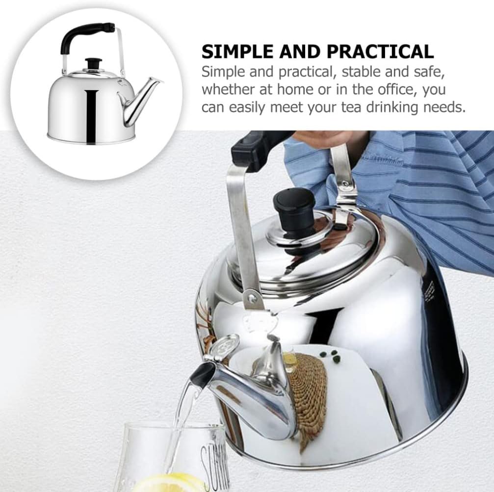 Stainless Steel Tea Kettle with Anti-Scald Handle - Stovetop Water Boiler Pot for Gas Stoves