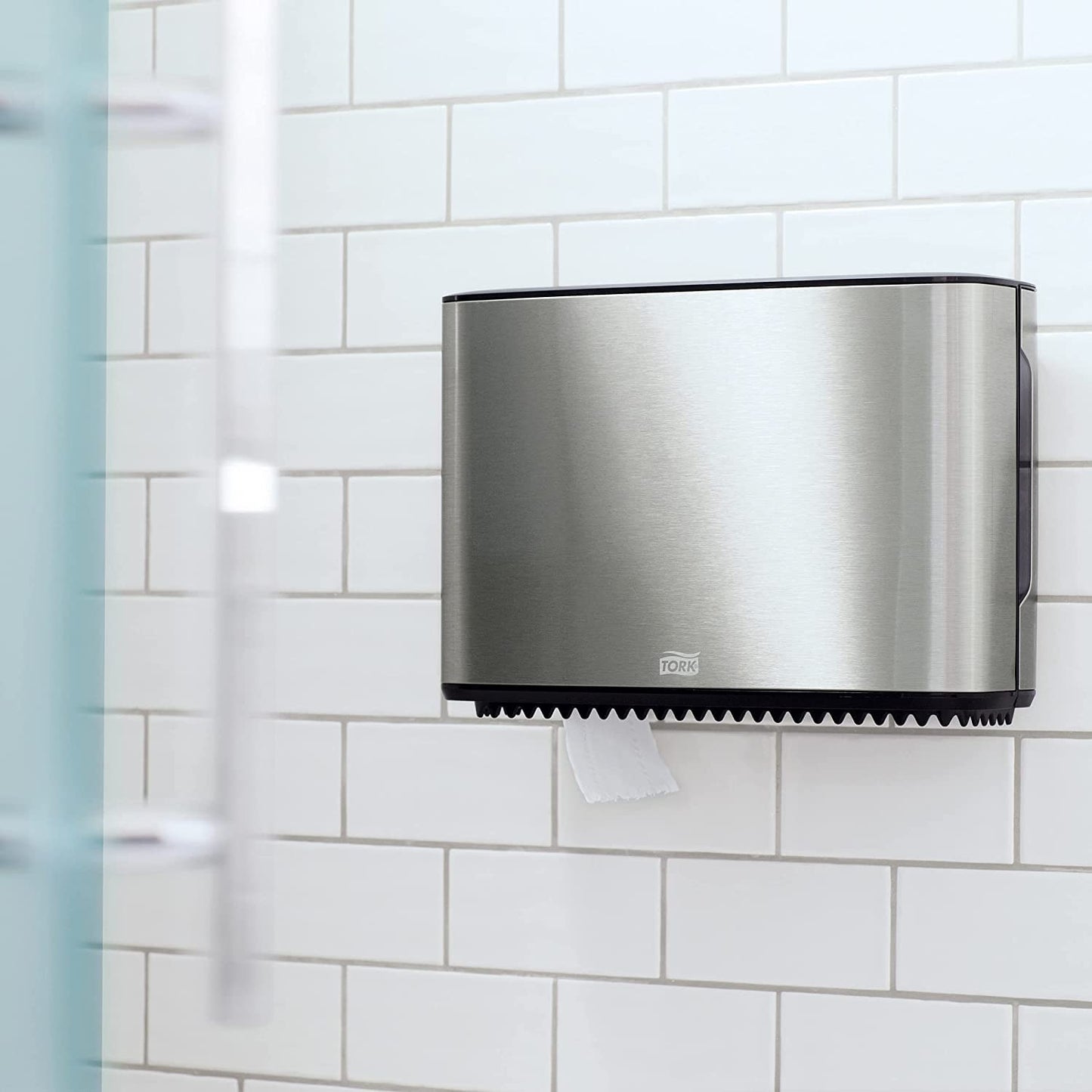 Stainless Steel Tork Mini Jumbo Toilet Paper Roll Dispenser T2 - Sleek Modern Design - 465500