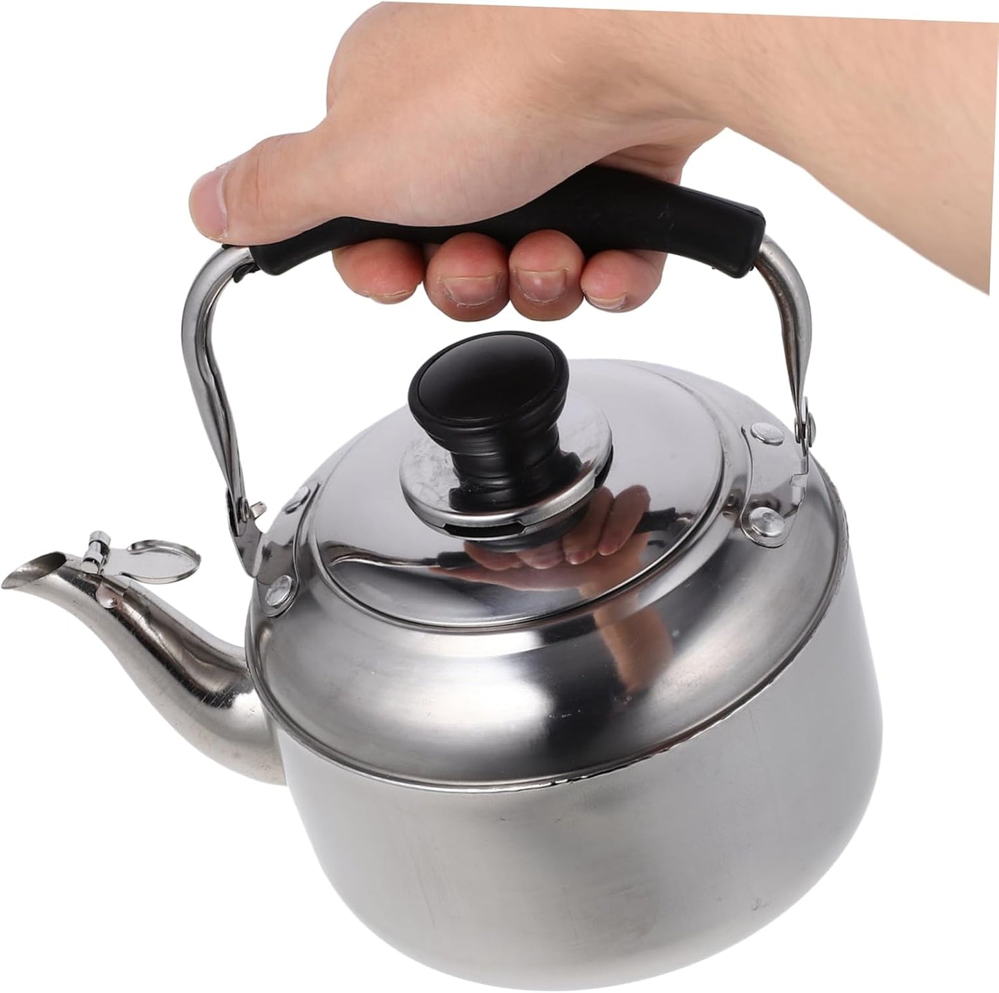 Stainless Steel Whistling Kettle for Gas Hob and Stove - Silver Chinese Teapot Water Boiler