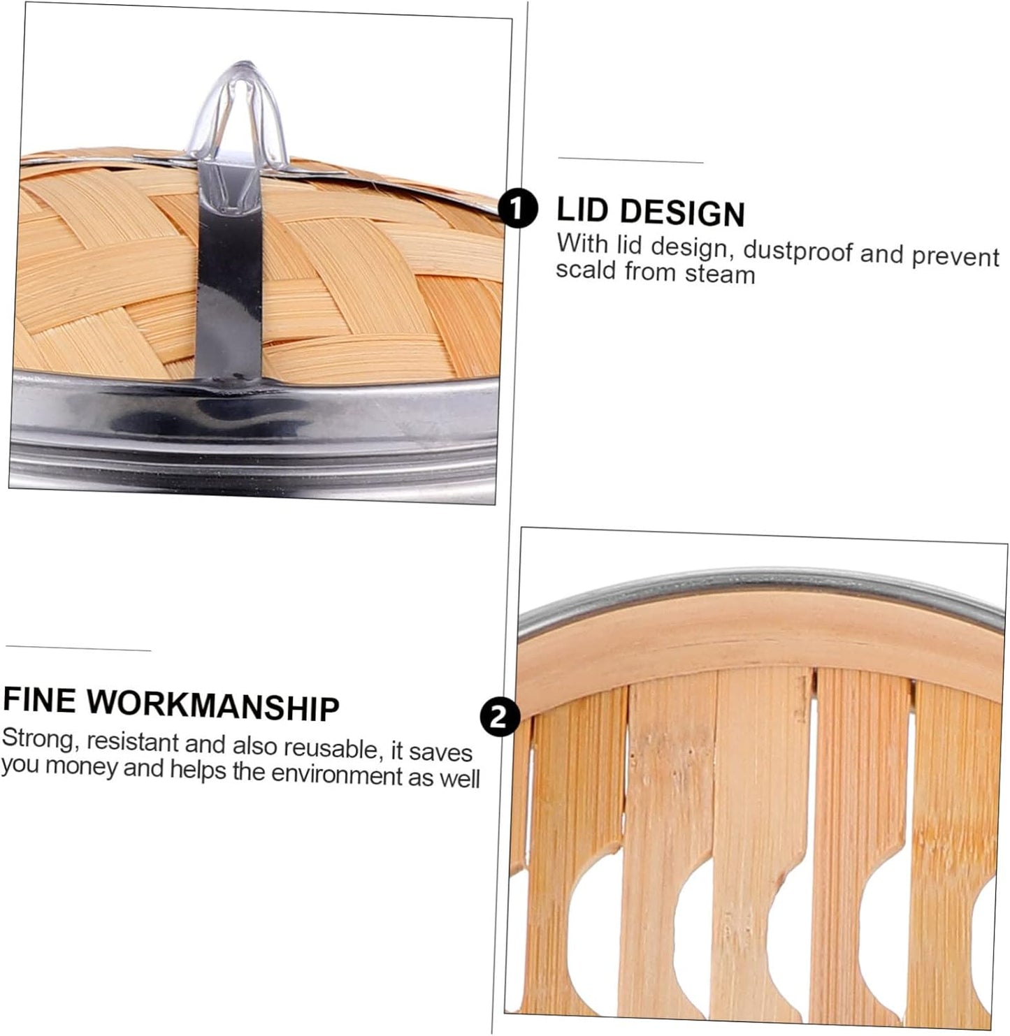 Steamer Cookware Set for Breakfast Bread with Lid - Kitchen Supplies for Dumplings and Bamboo Grids