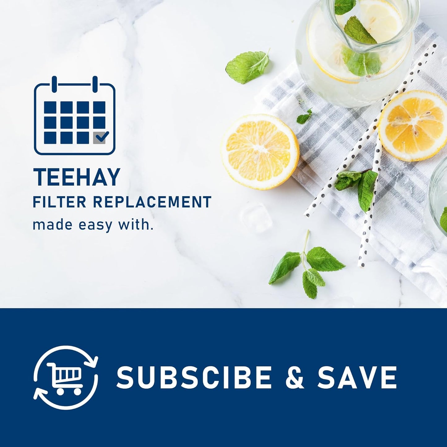 TEEHAY WF3CB Water Filter Replacement 4 Pack - Compatible with Frigidaire PureSource 3 WF3CB - Height 9 Inches - Replaces 706465, 242069601, 242086201 - AP4567491, PS3412266