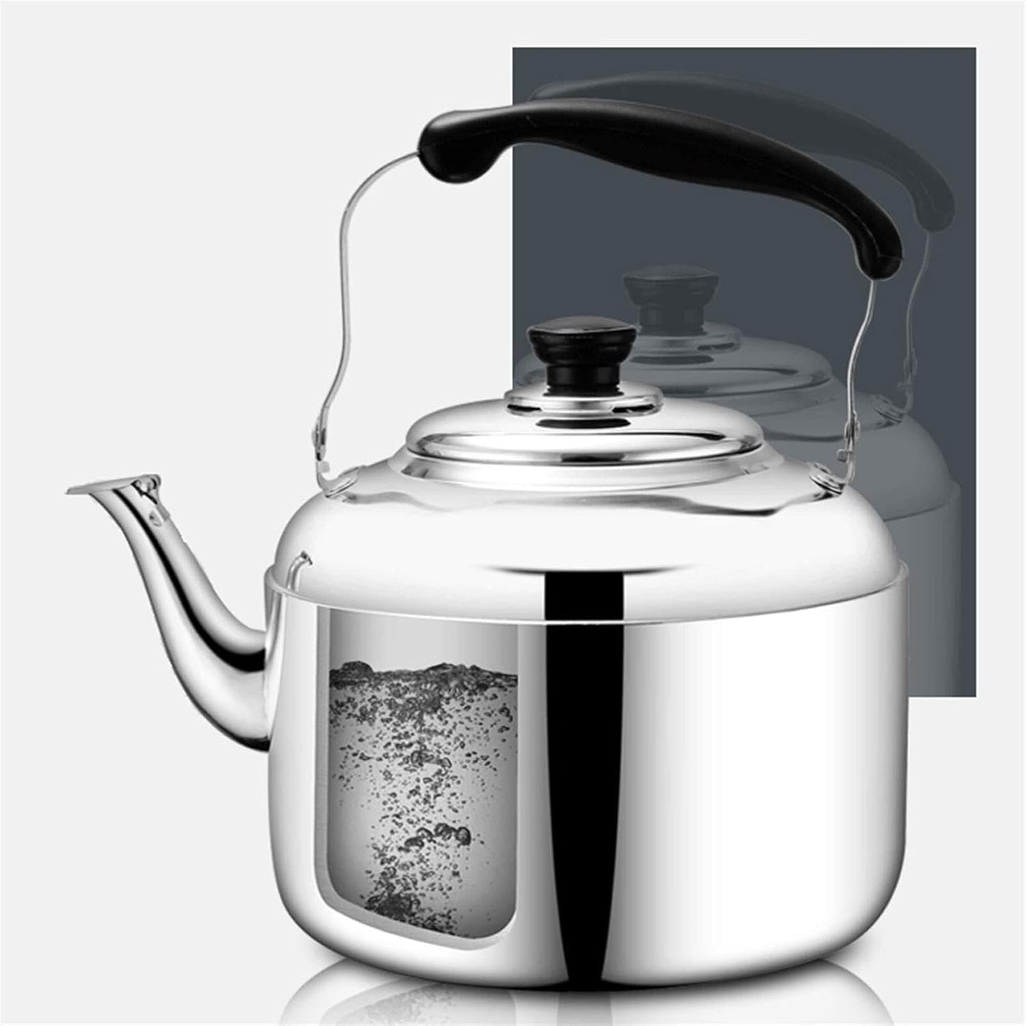 TIMOBila 304 Stainless Steel Stovetop Tea Kettle with Fast Heating Whistling Teapot - 4L Capacity for Induction, Gas, Electric, Halogen Stoves