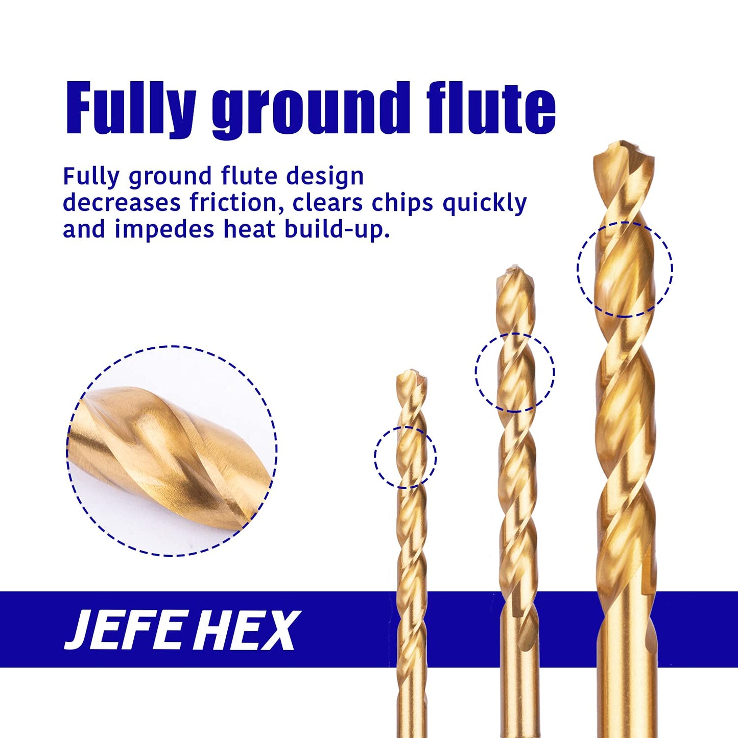 Titanium Coated HSS Twist Drill Bit Set, 5/32" Hex Shank, High Speed Steel Bits for Steel, Copper, Aluminum, Zinc Alloy, Cast Iron, Wood Plastic - Pack of 2