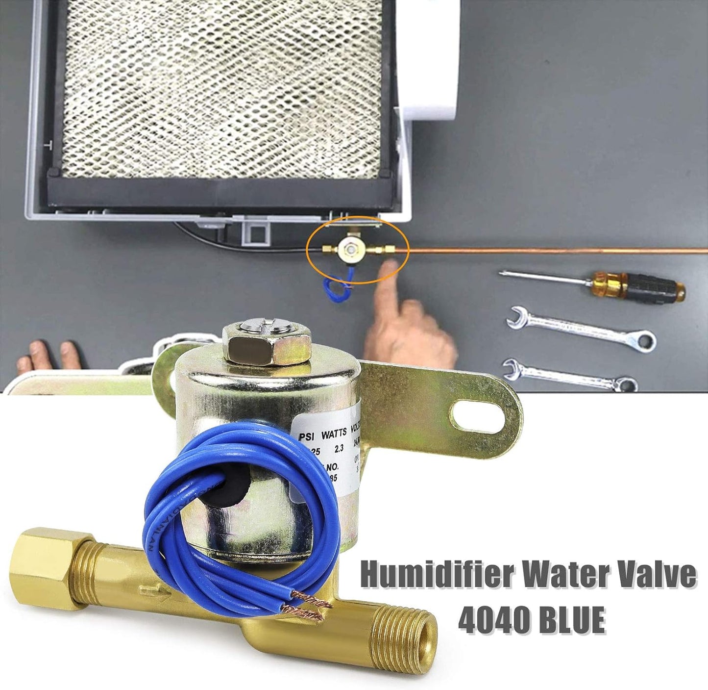 TOMOON Blue Humidifier Water Solenoid Valve 4040 for Aprilaire 400 500 600 700 220 224 - Part#B2015-S85,B2017-S85 | 24V | 2.3W | 60 HZ