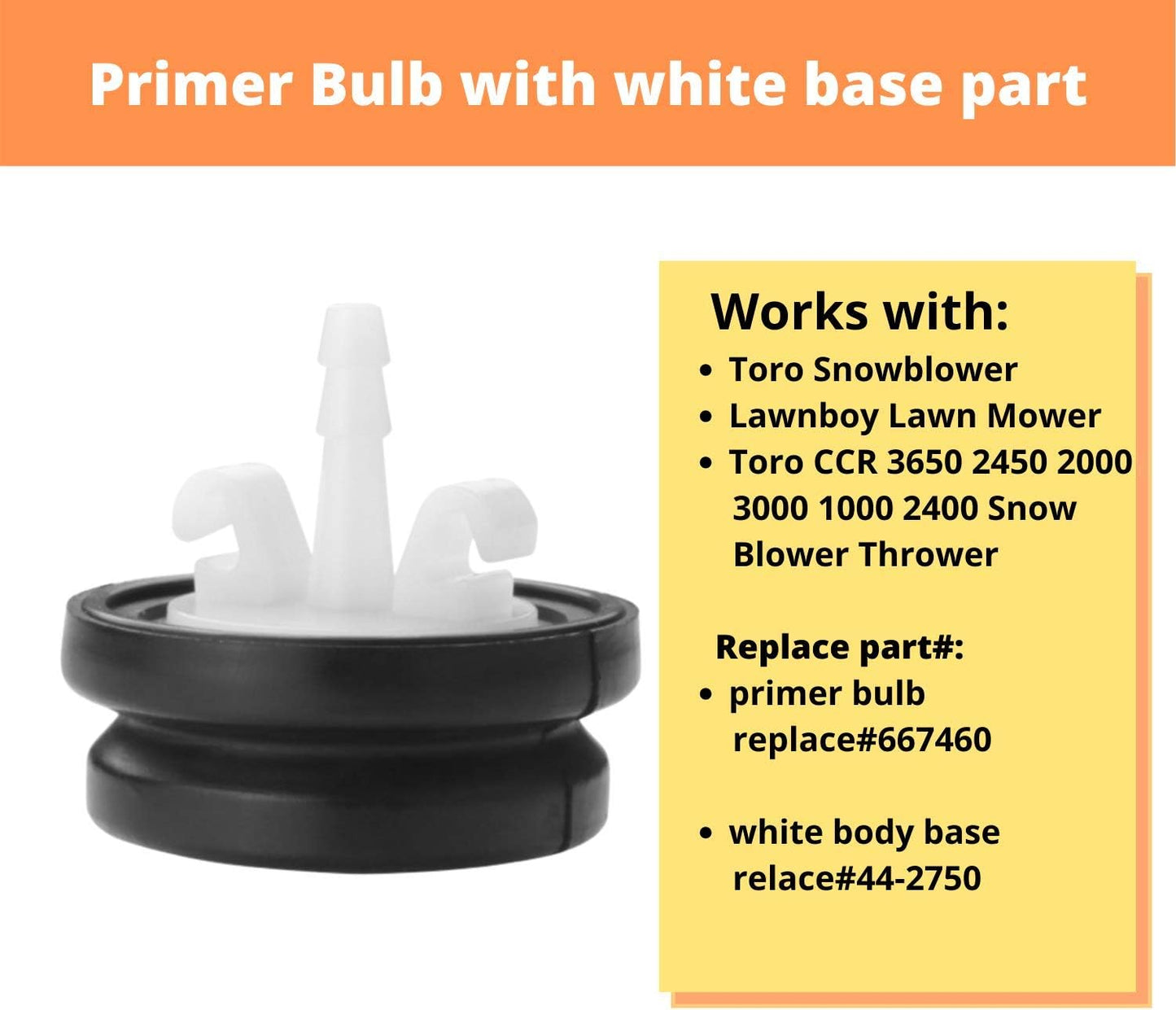 Toro Snowblower Primer Bulb Replacement Kit - Compatible with Lawn-Boy 66-7460 and Toro 66-7460 - Includes 5 Free Plastic Holders