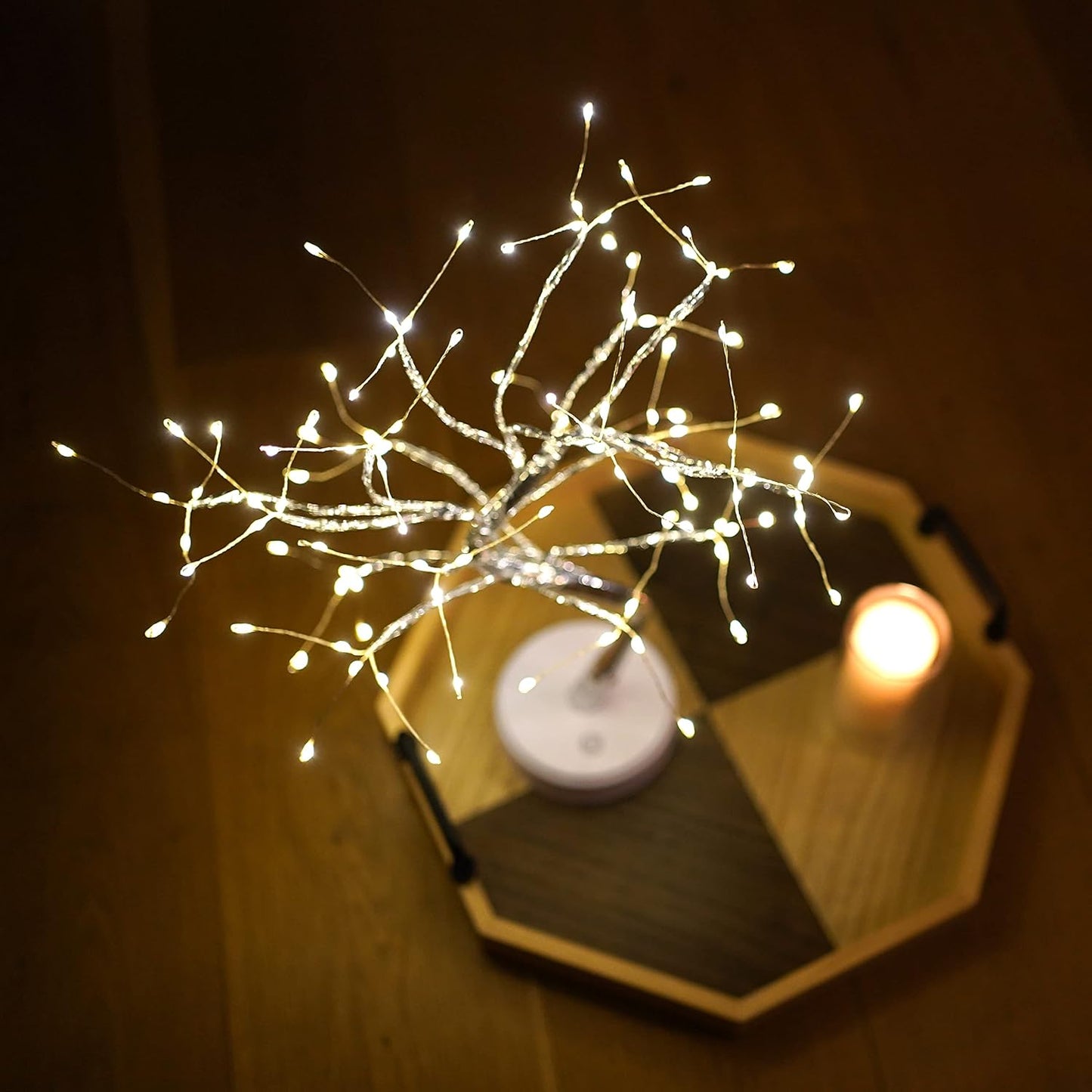 Twinkling Tree Fairy Light Spirit Tree Lamp - Silver Branch 108 LED with Remote - Cute Room Decor & Aesthetic Bonsai Tree