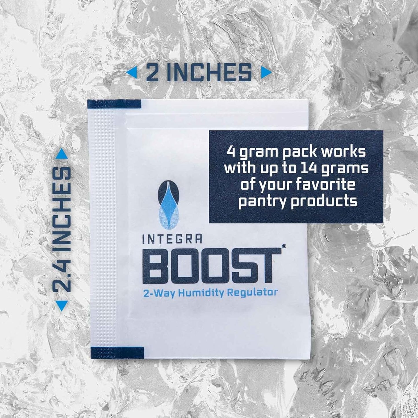 Two-Way Humidity Control Pack 4g - 62% RH Level - Includes Indicator Cards - Moisture Balancer for Food Storage & Herbs - Pack of 200