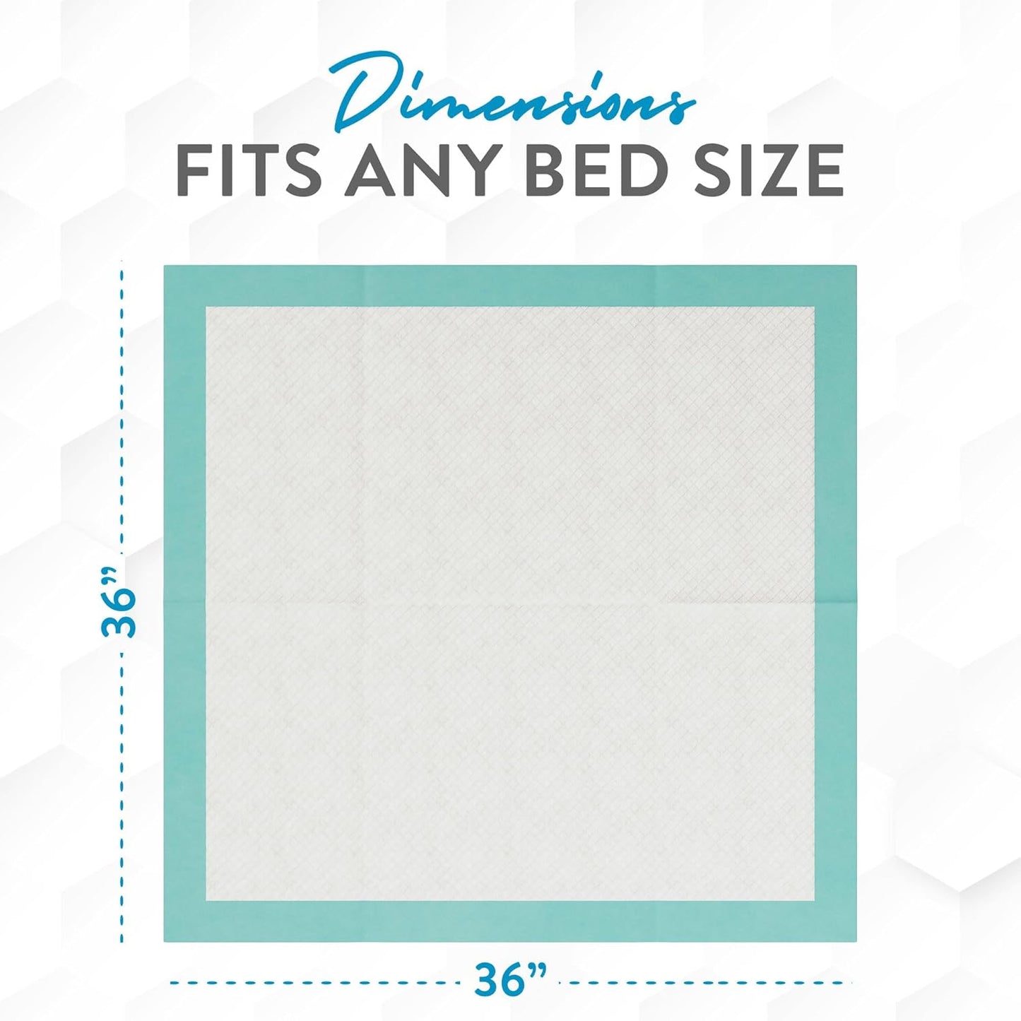 Ultra Absorbent Disposable Bed Pads for Incontinence - 36" X 36" (Pack of 50) - Extra Large Underpads for Adults, Puppies, Dogs - Furniture Protection - Thick and Absorbent