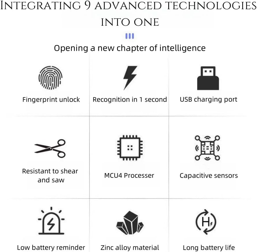 Ultra-Light Portable Fingerprint Padlock with Quick 1-Second Unlock, Long Battery Life, Anti-Cut & Anti-Saw Technology - Records 10 Fingerprints