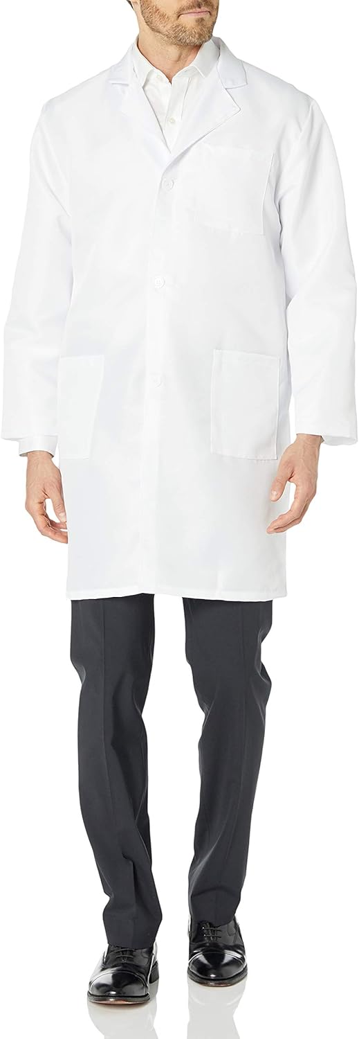 Unisex White Long Sleeve Lab Coat for Men and Women by VOGRYE - Professional Quality