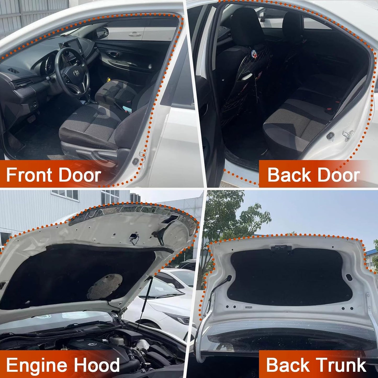 Universal 53.8 Ft Car Door Seal Strip with Self Adhesive Weather Stripping - Double Layer Soundproofing Rubber Seal Strip for Car Truck Windows