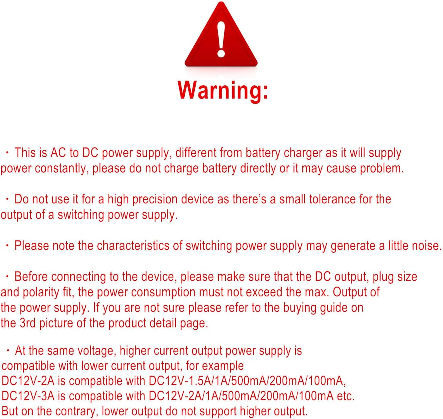 Universal DC15V 3A Power Supply with 11 DC Plug Tips - AC120V to DC15V 3000mA Charger Adapter