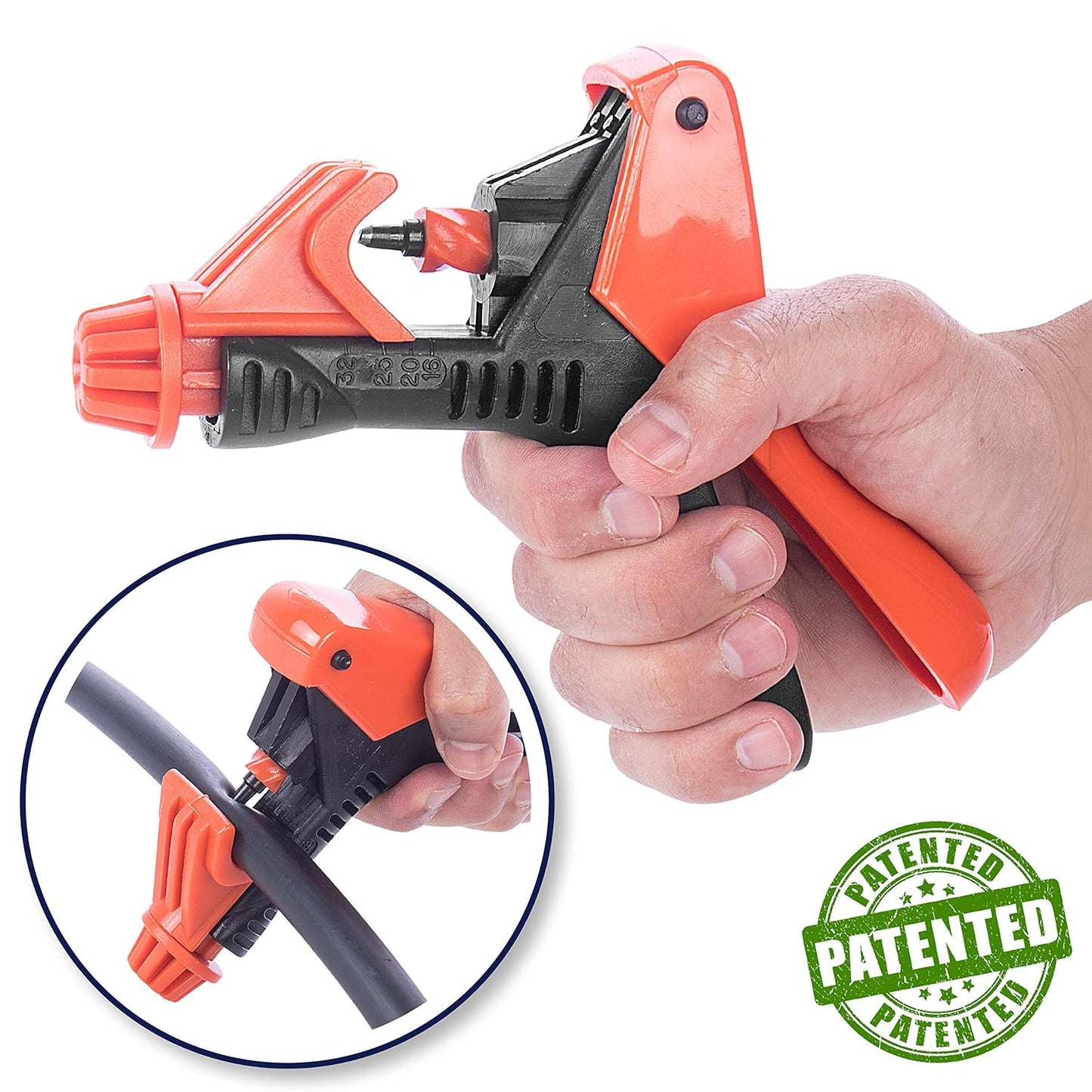 Universal Drip Irrigation Hole Punch Tool for Tubes 16-32mm - Spiral Operation Puncher for Drippers, Connectors, Sprinklers & Pipes