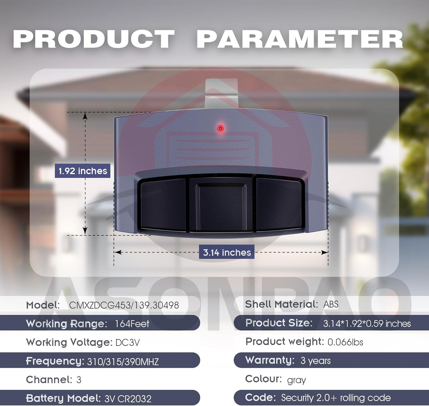 Universal Sears Craftsman Garage Door Opener Remote - 2 Pack with 3-Year Warranty, Compatible with Various Models 1993-Present