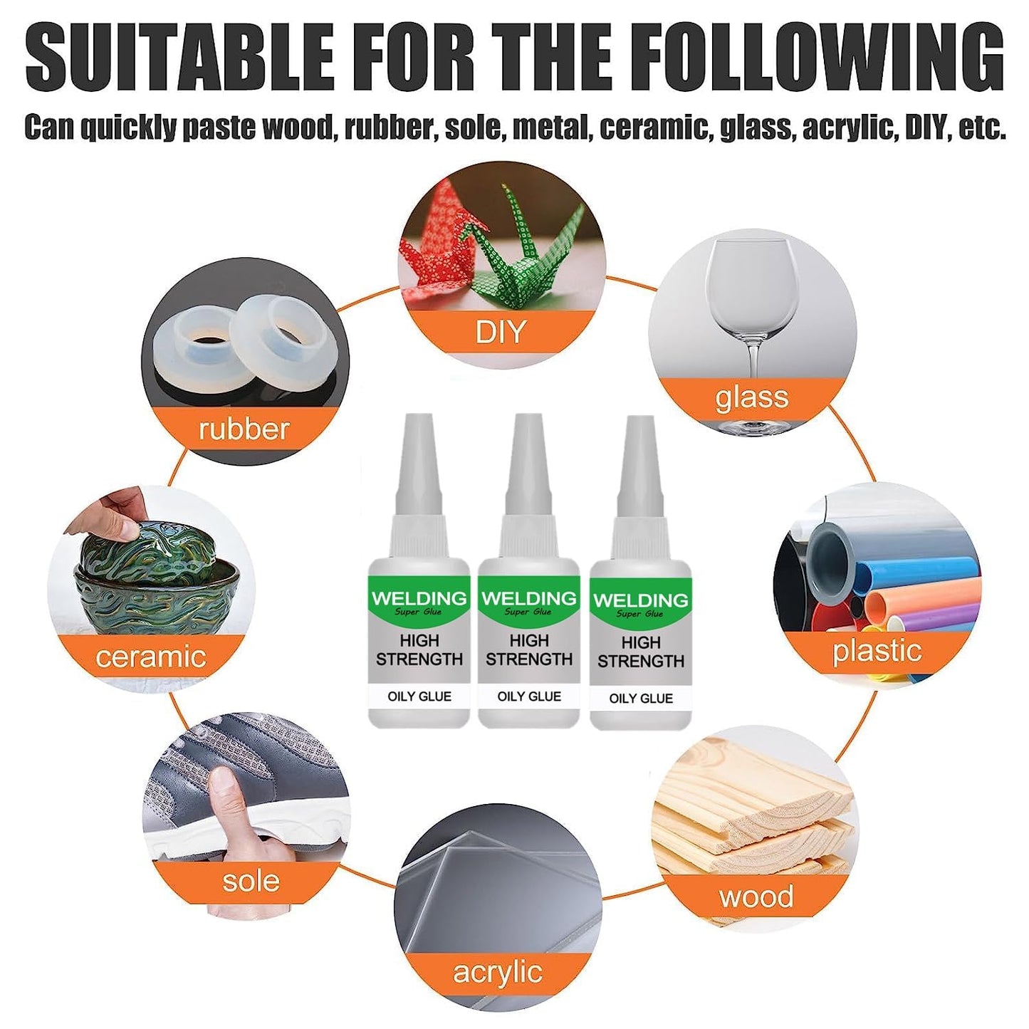 Universal Super Glue Gel for Metal, Wood, Ceramics, Leather, Glass - High-Strength Adhesive for Long-Lasting Repairs (Clear, 4PC)