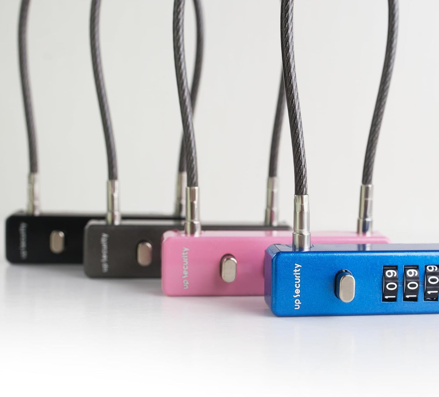 UP Security Long Cable Lock with Combination Lock - Durable Anti Theft U Lock for Motorcycles, Boats, Bikes, Scooters - Heavy Duty Steel Cord - Gray, 23.6-inch Cable - WildKart