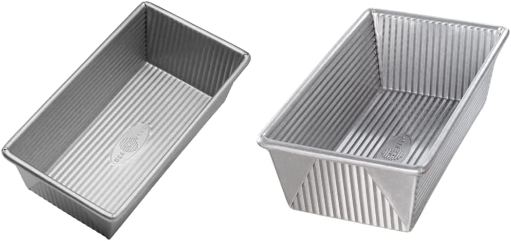 USA Pan Aluminized Steel Loaf Pan Set, 1 Pound & 1.25 Pound, Silver
