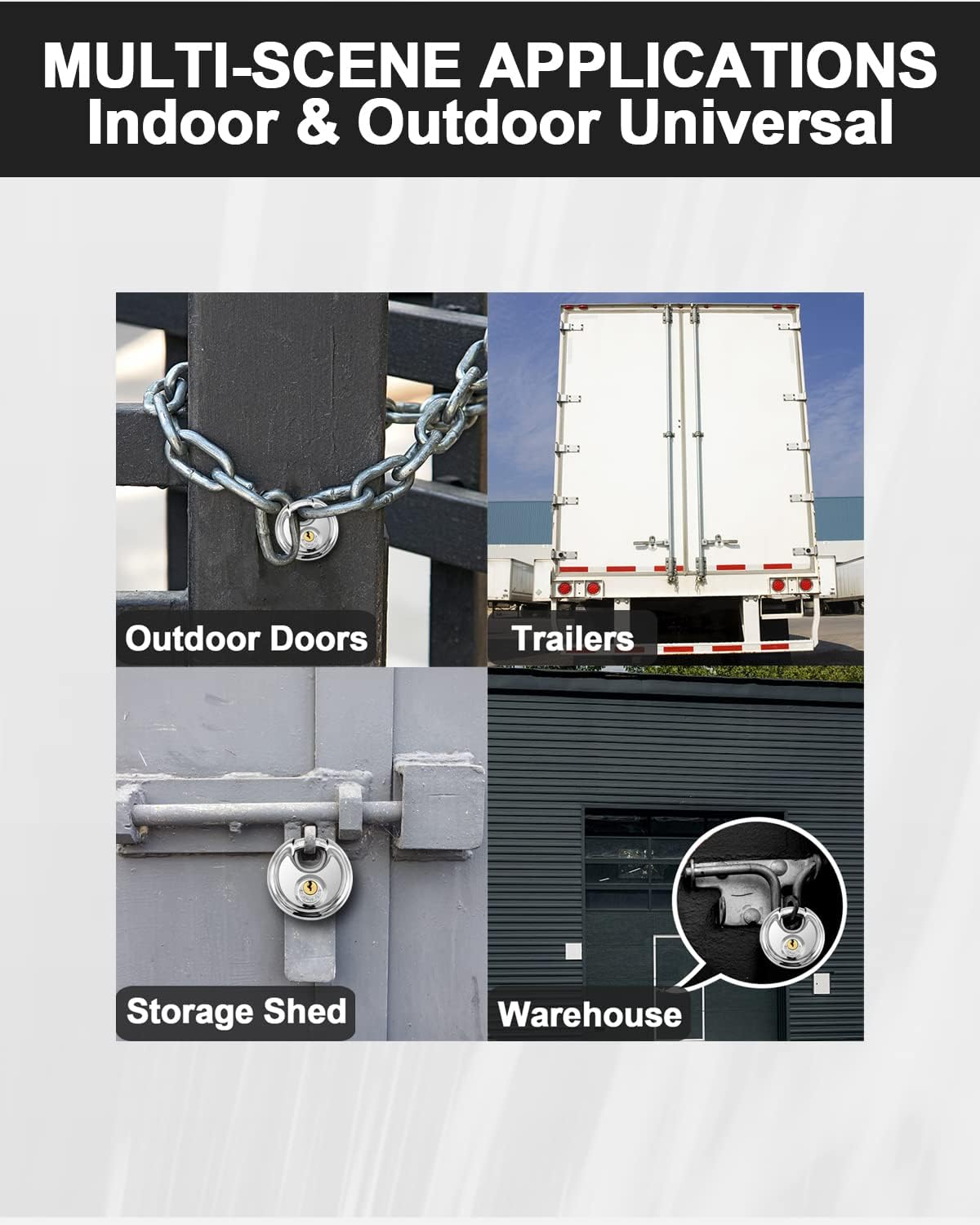 Vervida 2 Red Combination Lock & 4 Pack Disc Padlock Set for Gym/School Lockers, Hasp Gates, Fences, Storage - Secure Your Belongings!